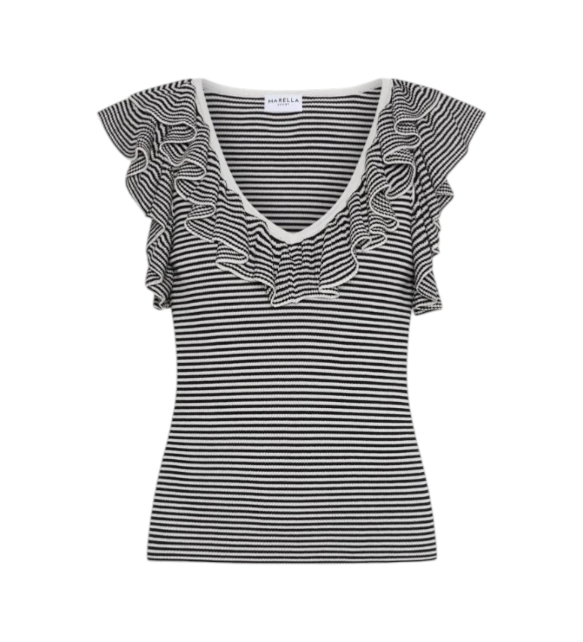 Marella für Damen. 2613361124200 Mlsmatassa T-shirt schwarz (L), Lässig, Ärmellos / Hosenträger, Lyocell