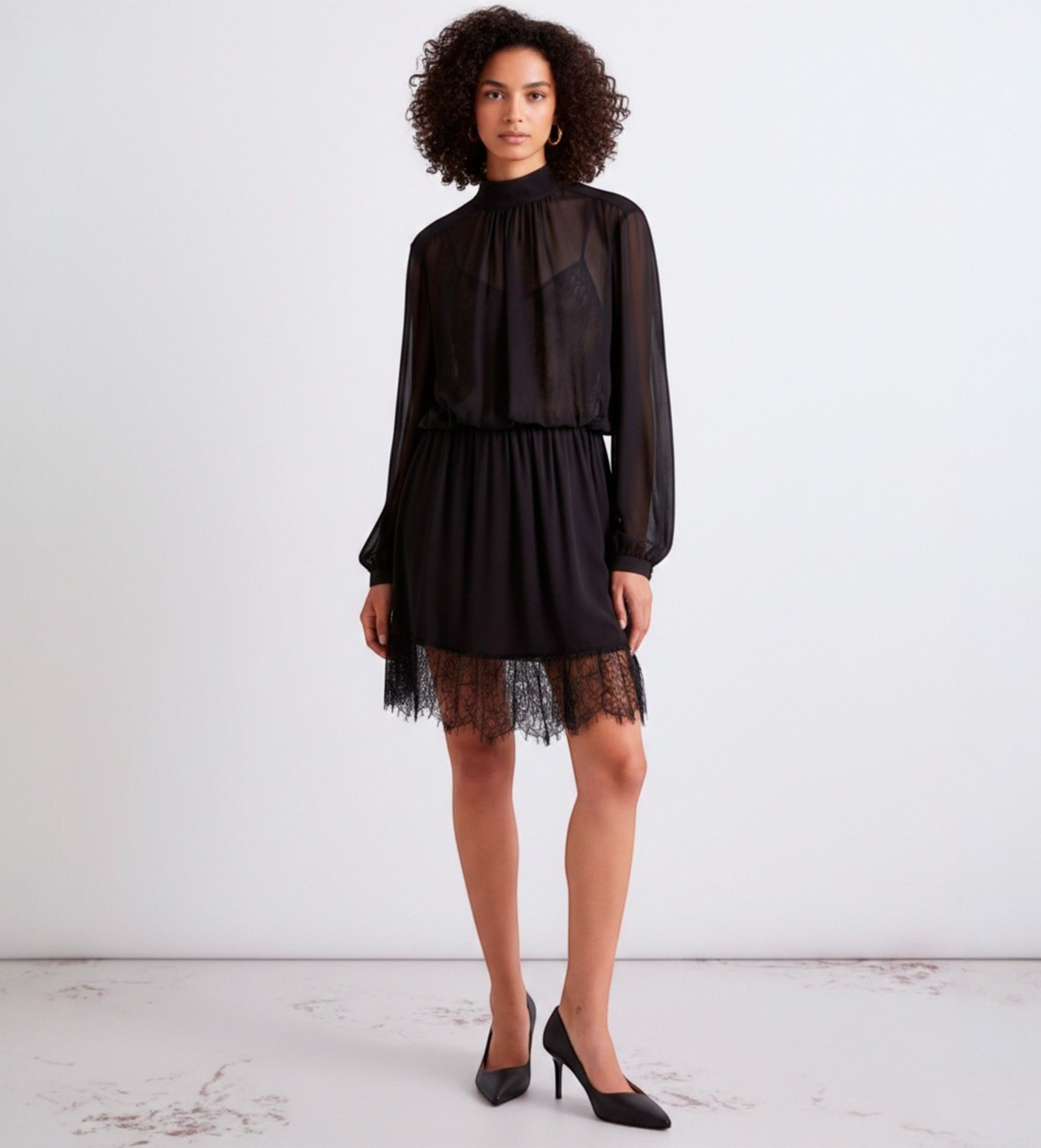 Marella für Damen. 2613221191200 Mllrivetto Kleid schwarz (44), Party, Viskose, Langarm