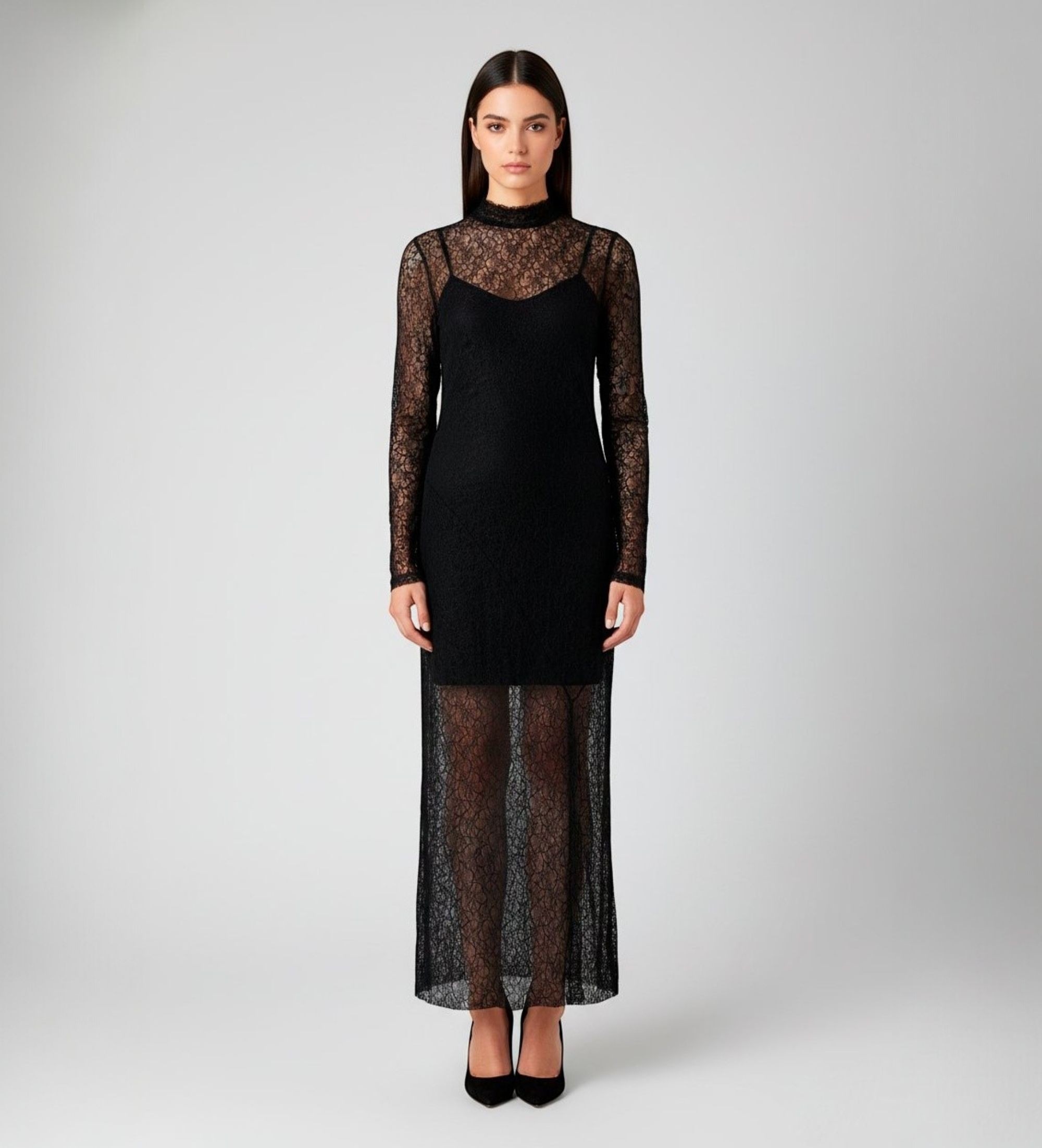 Marella für Damen. 2523626041200 Rosina Kleid (M), Schwarz, Lässig, Polyester, Langarm