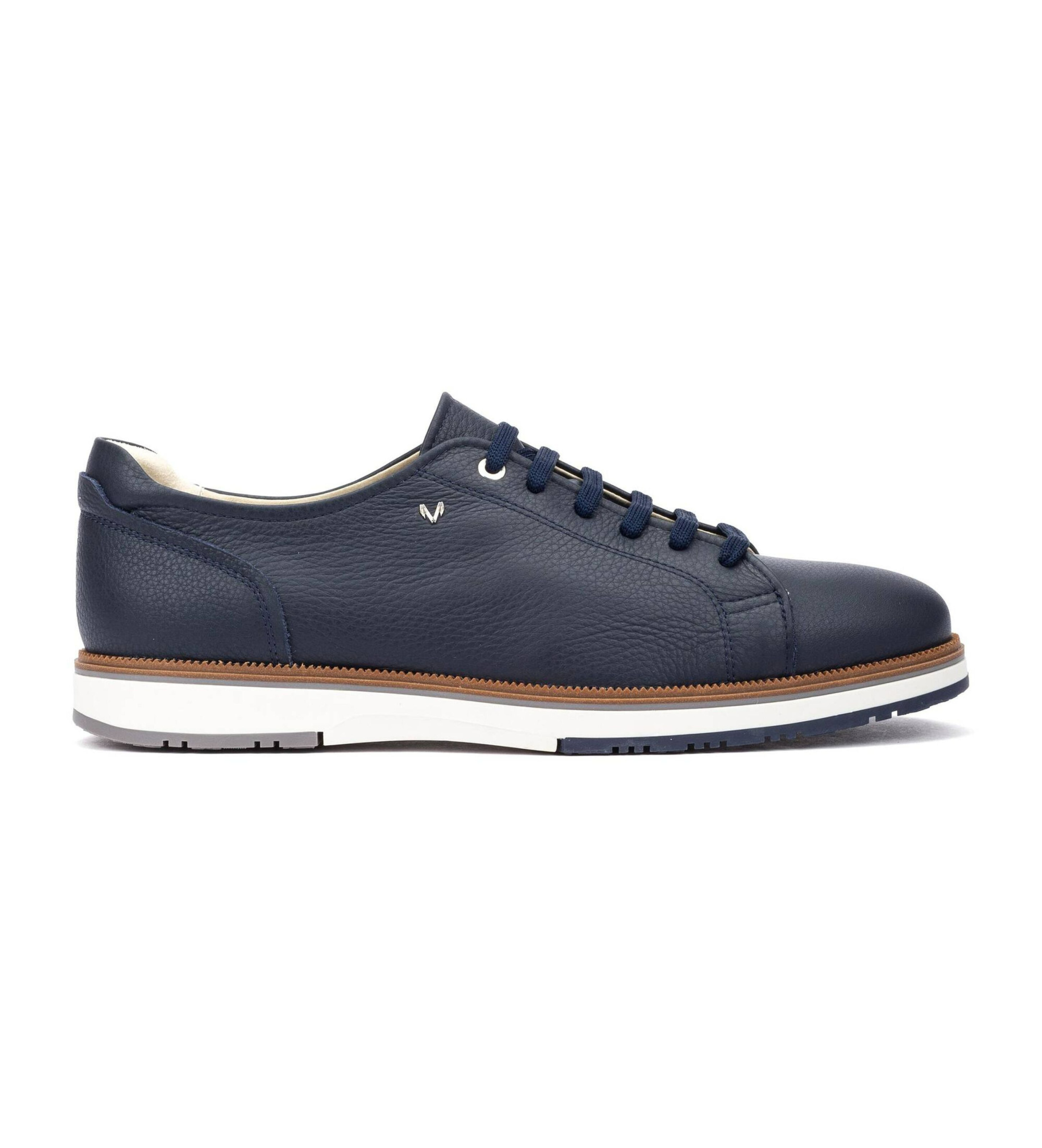 Martinelli für Herren. C003-2971B Fulton marineblaue Lederturnschuhe (45), Wohnung, Schnürsenkel, Lässig