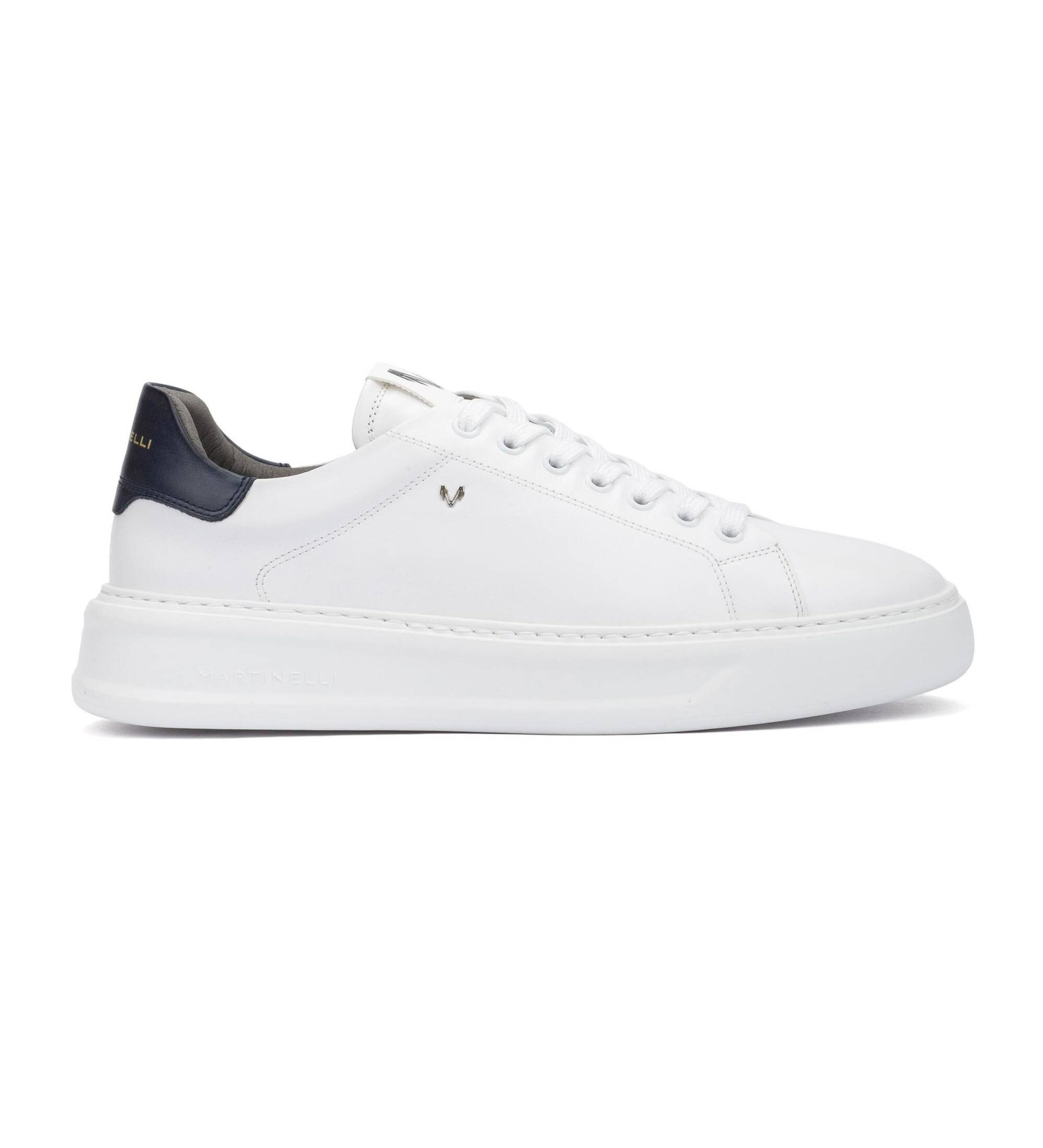 Martinelli für Herren. C045-Z010P Poi-Pantoffeln (40), Leder, Weiß, Wohnung, Schnürsenkel, Lässig