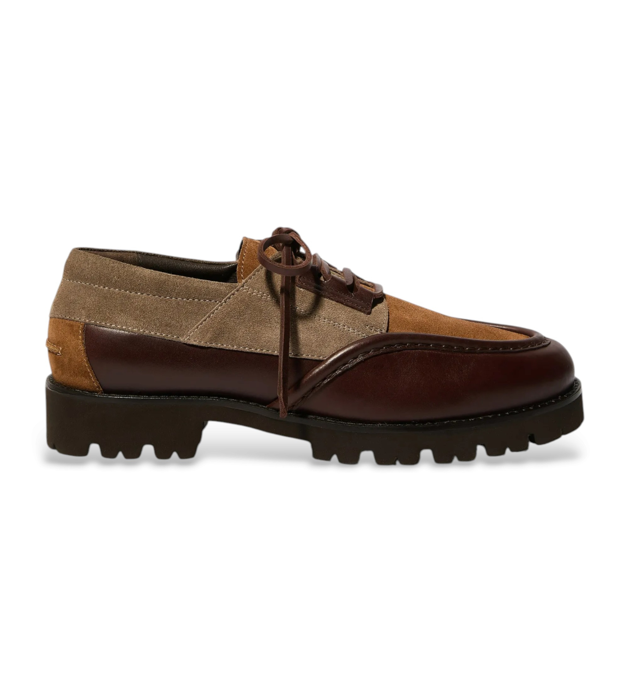 MAX&COvoor vrouwen. 2626526017200 Nautische schoenen met leren patchwork Mcaleale bruin (38), Leer, Plat, Veters, Casual