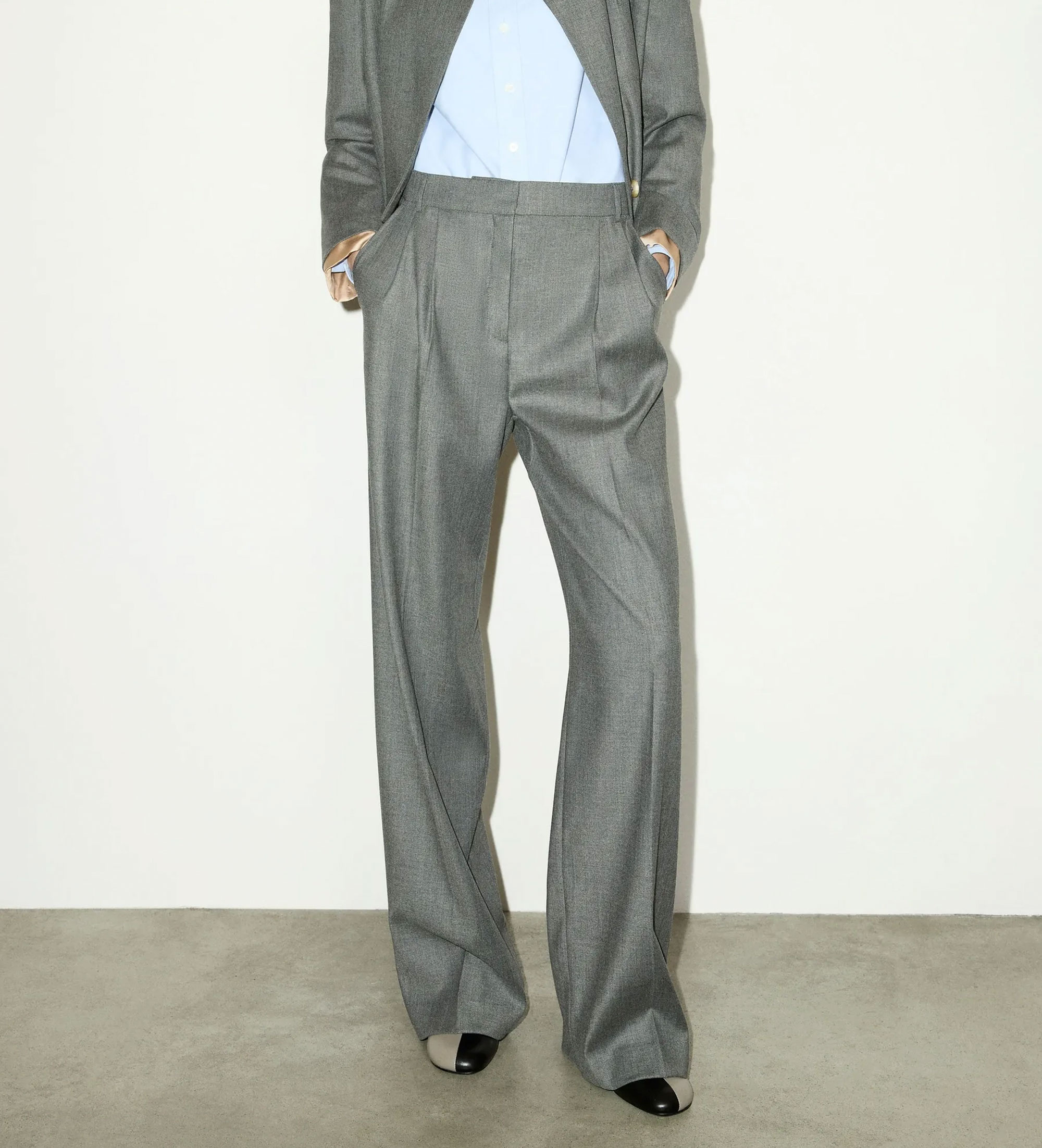 MAX&COvoor vrouwen. 2626136063200 Wijde broek van wolmix in grijs (42), Casual