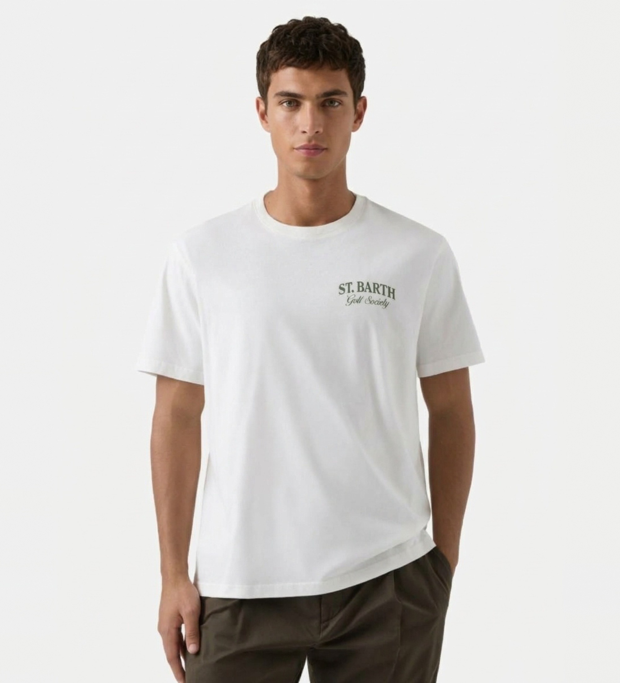 MC2 Saint Barthvoor mannen. ARN0001 Wit Arnott Golf Society shirt (XXL), Casual, Katoen, Korte mouwen