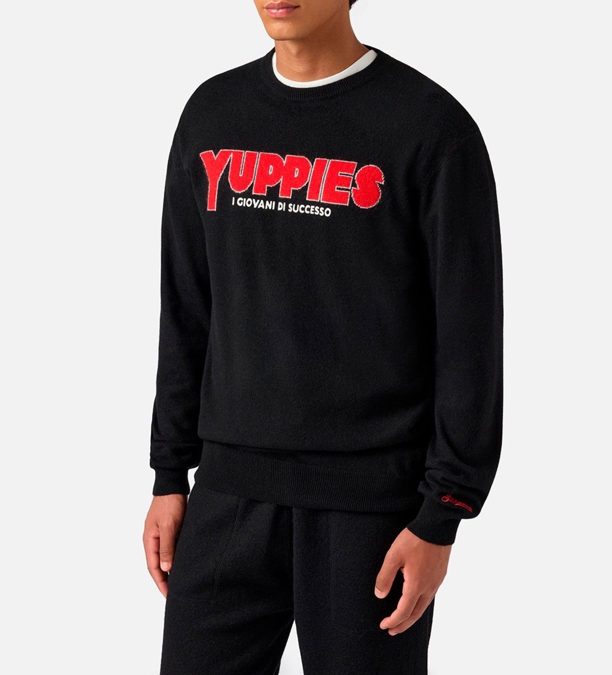 MC2 Saint Barth für Herren. HER0005 Yuppies-Pullover schwarz (S), Lässig, Wolle