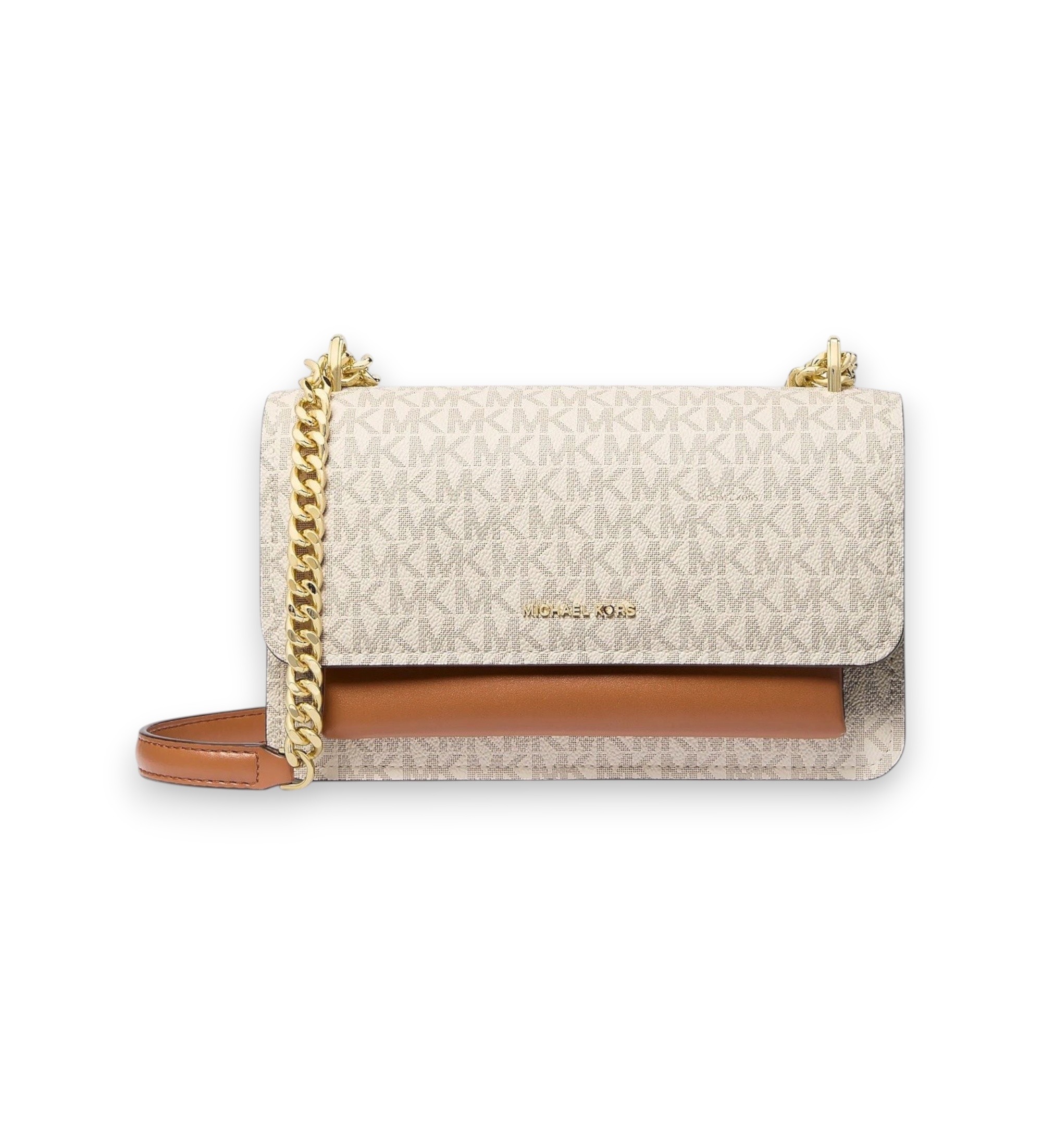 Michael Kors für Damen. 30R5GC7L3B Claire Umhängetasche groß mit beigefarbenem Logo (OSFA), Lässig, Segeltuch