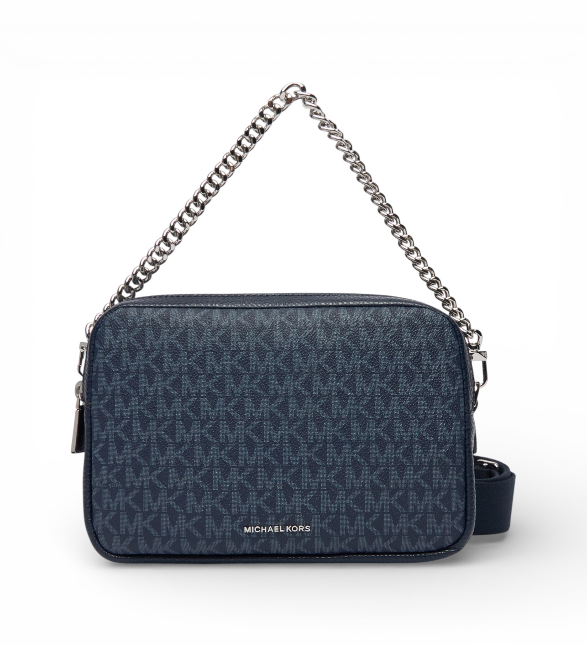 Michael Kors für Damen. 32S5SYTC5V Mittlere Umhängetasche Bryant mit navyfarbenem Logo (OSFA), Lässig, Segeltuch, Marine