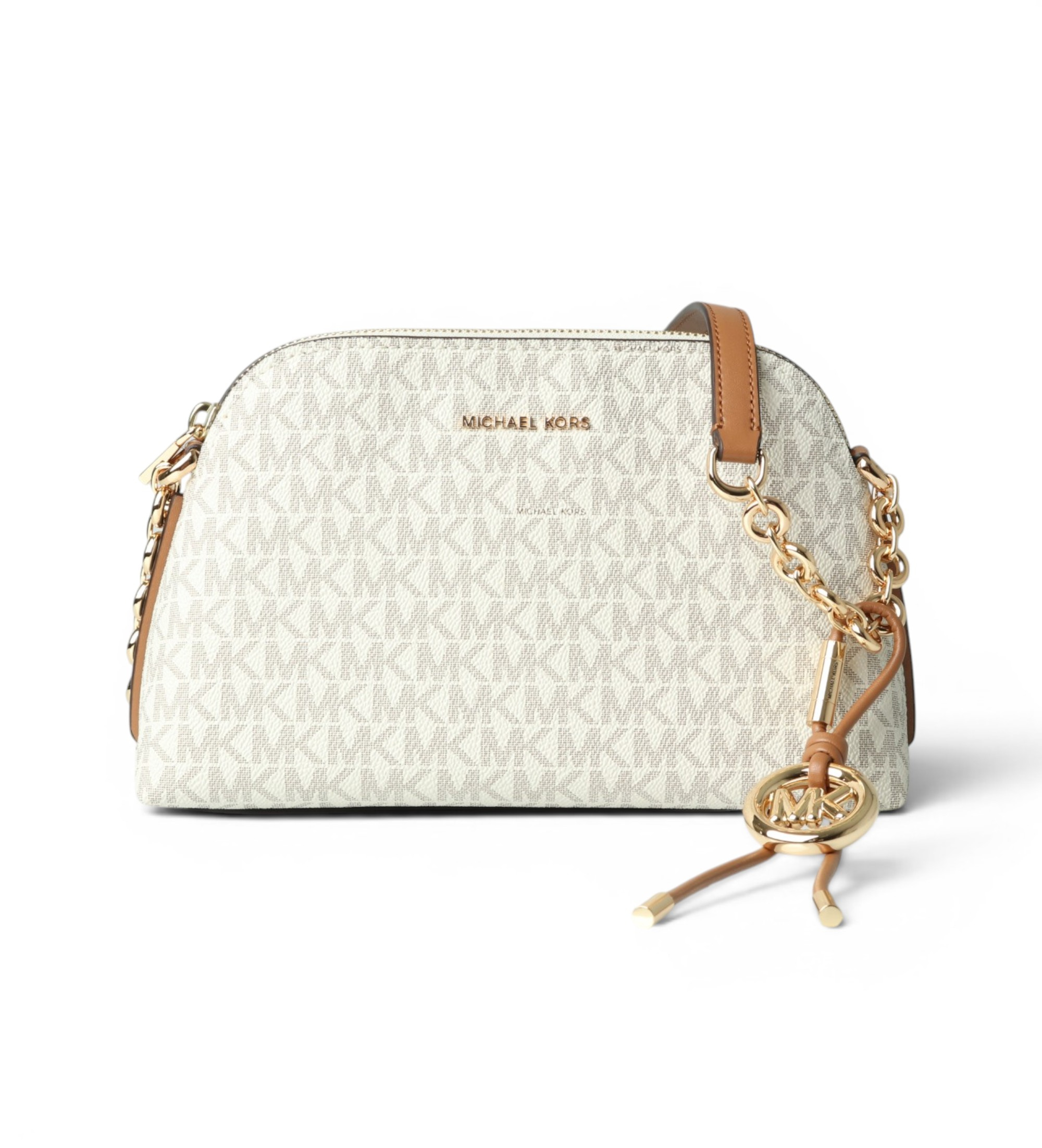 Michael Kors für Damen. 32T6GX4C1B Kleine beige Freddie Umhängetasche mit Kette (OSFA), Lässig, PVC