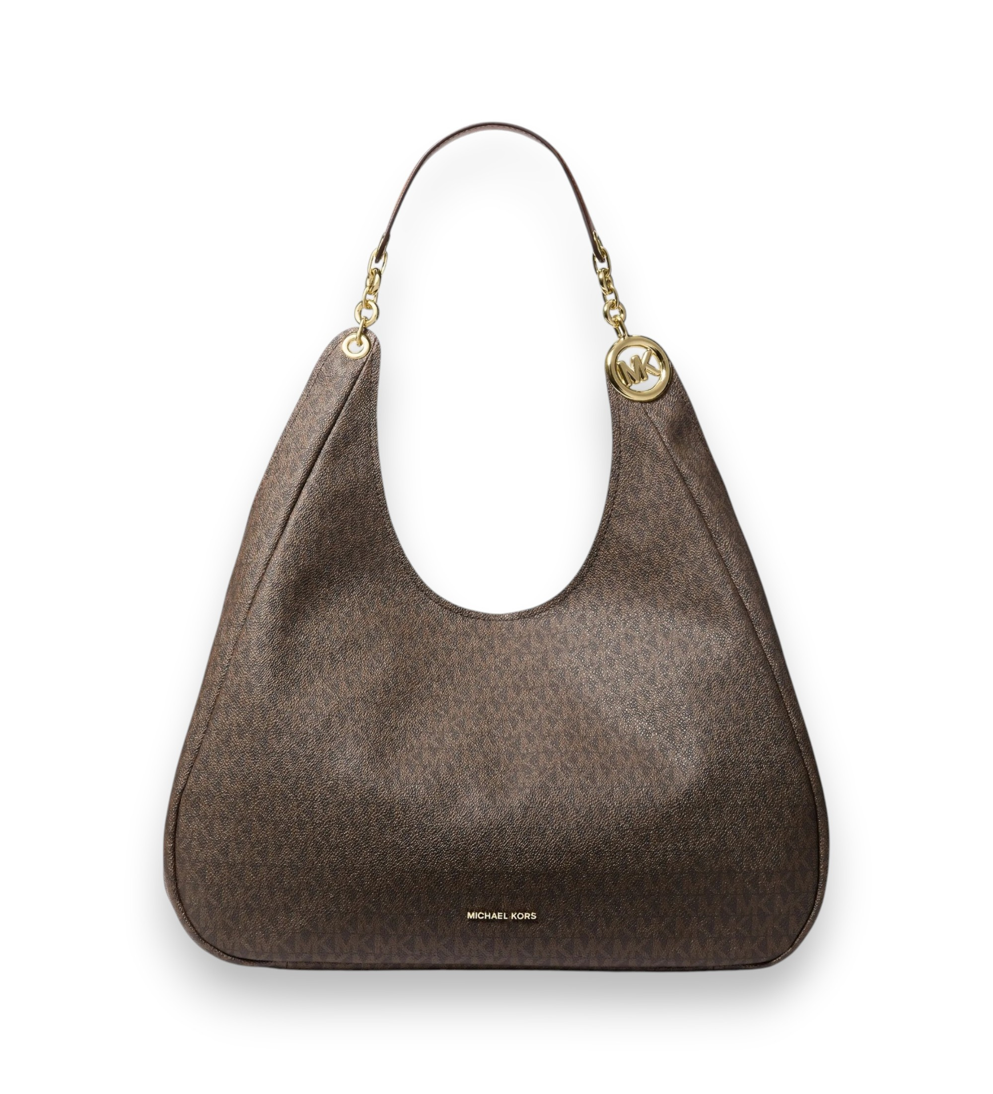 Michael Kors für Damen. 30F6GEJE7B Große Ellie Schultertasche mit Logo, braun (OSFA), Lässig, Segeltuch