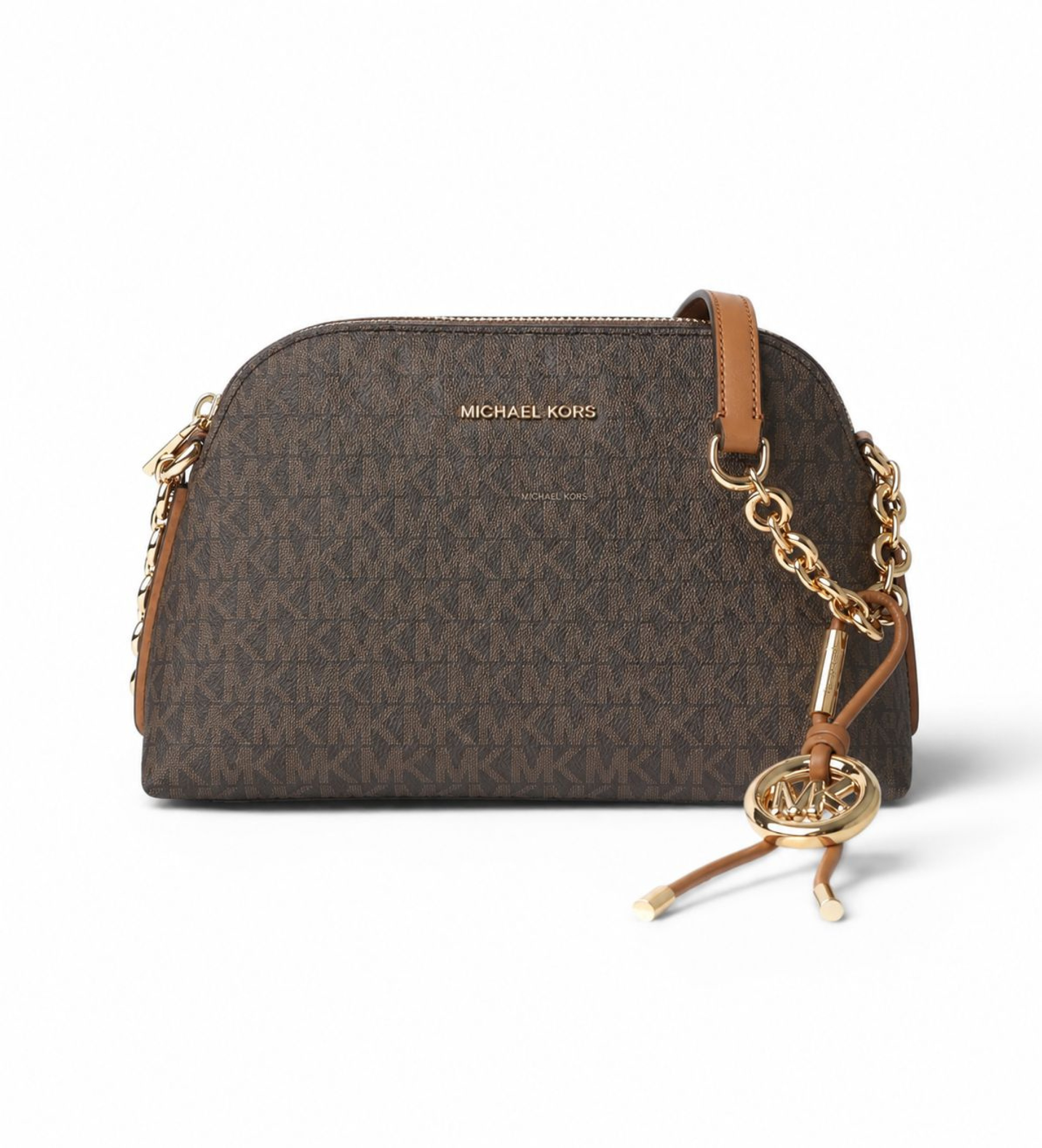Michael Kors für Damen. 32T6GX4C1B Kleine braune Freddie Umhängetasche mit Kette (OSFA), Lässig, PVC