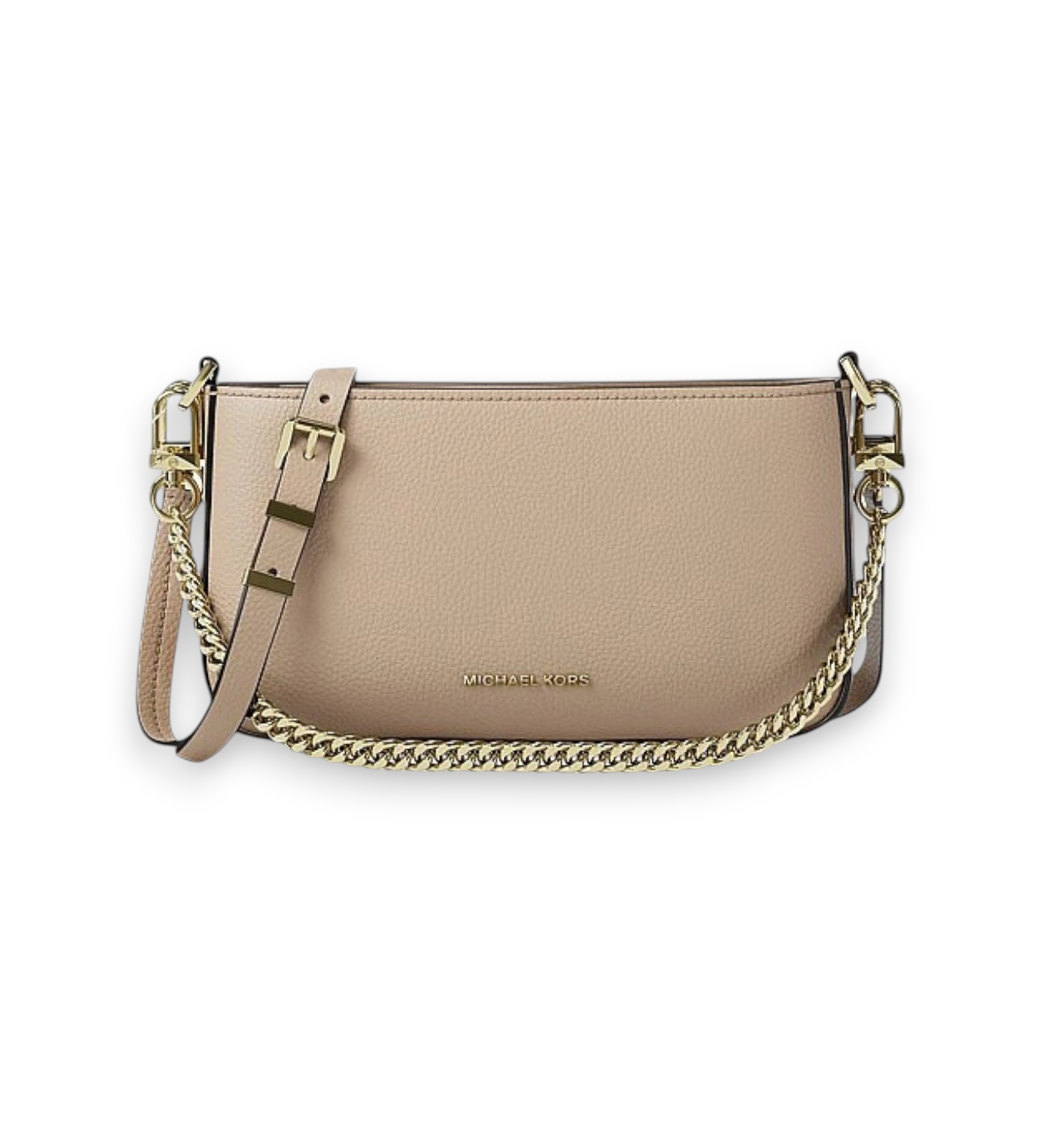 Michael Kors für Damen. 32S5GYTU1L Kleine verwandelbare Bryant Pochette-Tasche aus beigem genarbtem Leder (OSFA), Lässig