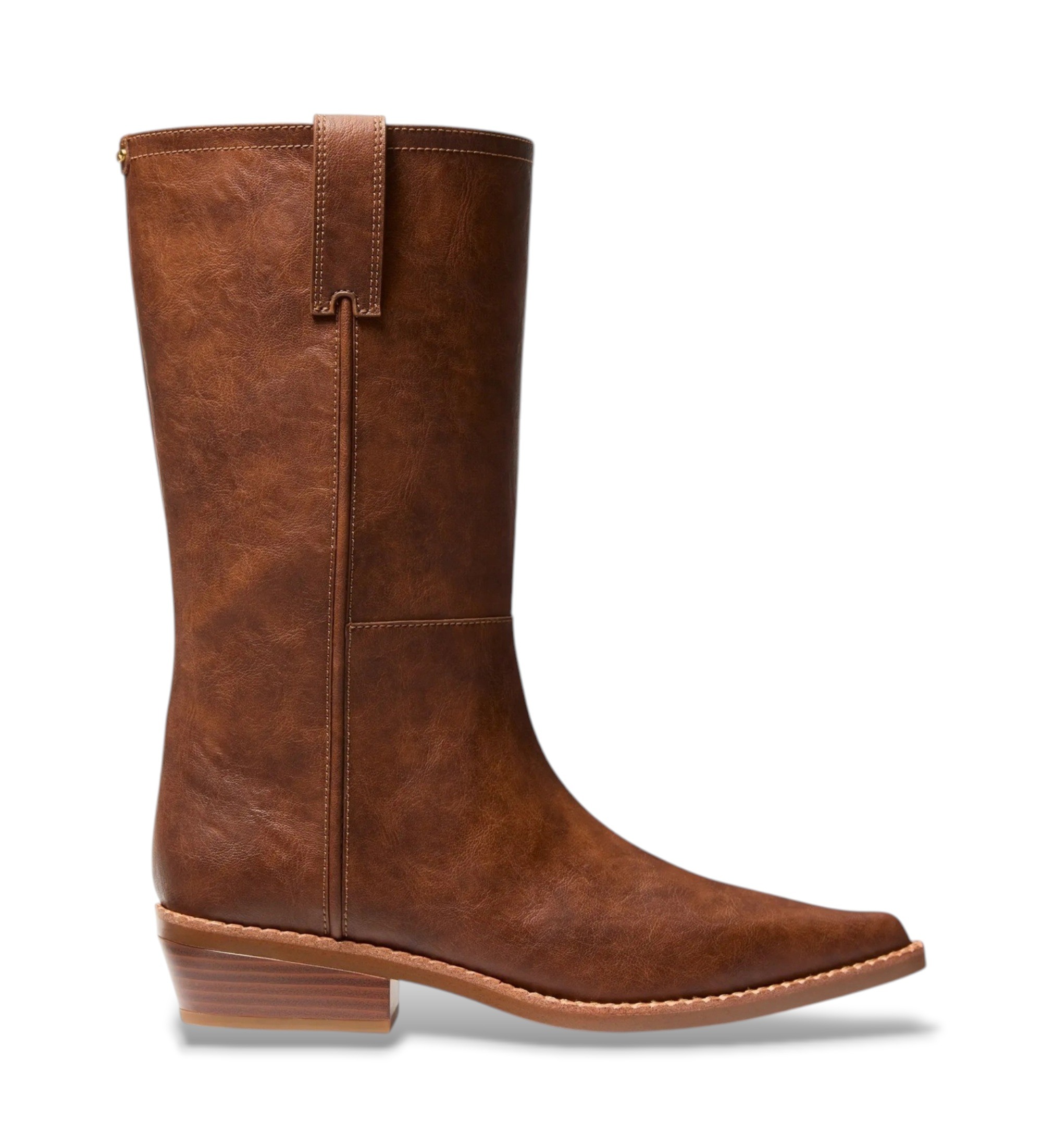 Michael Kors für Damen. 40T6FRMB6L Farren Lederstiefel braun (36), 3 bis 5 cm, Reißverschluss, Lässig