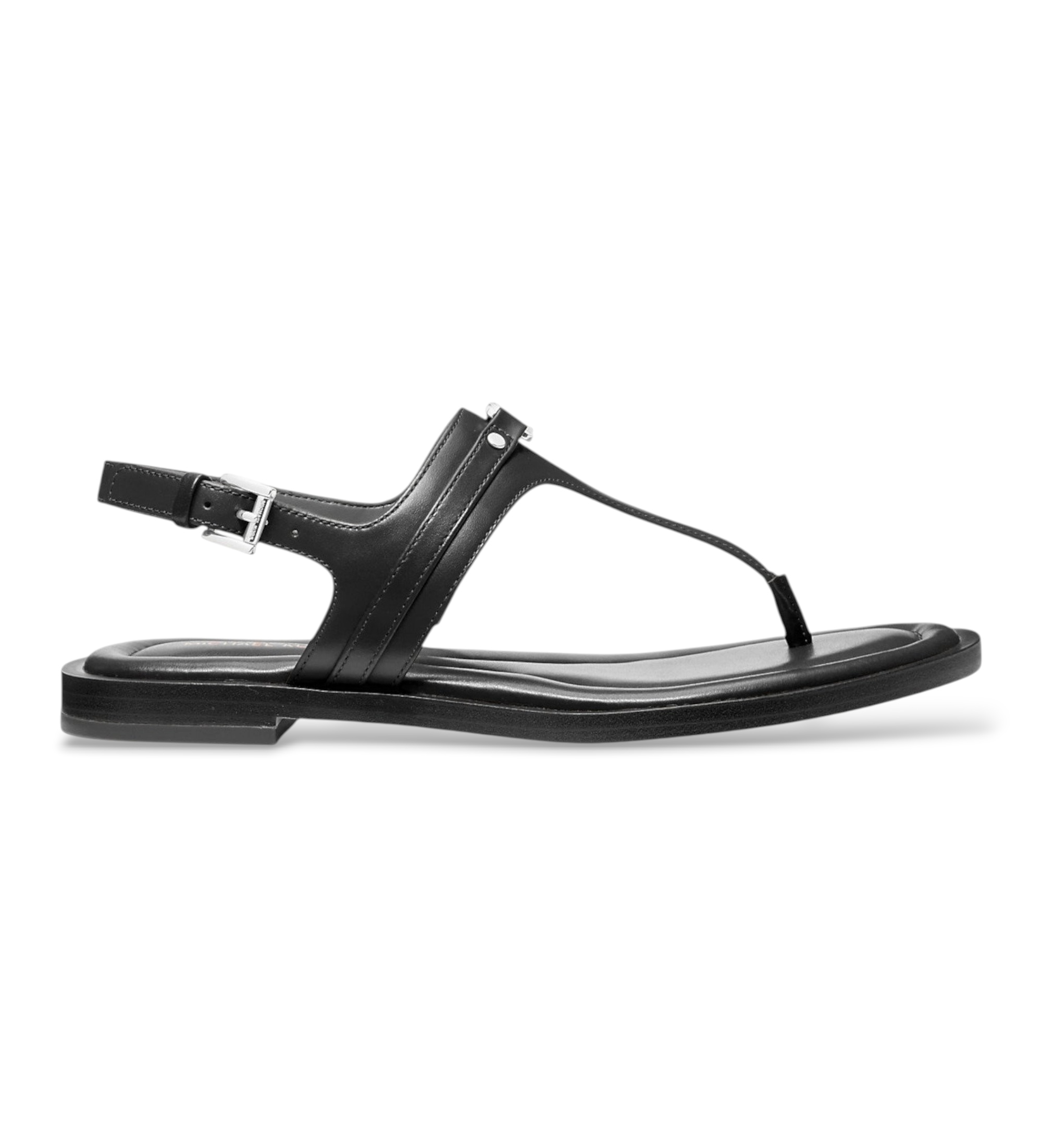 Michael Kors für Damen. 40S5MAFS4L Ledersandalen Mandy schwarz (38), Wohnung, Schnalle, Lässig