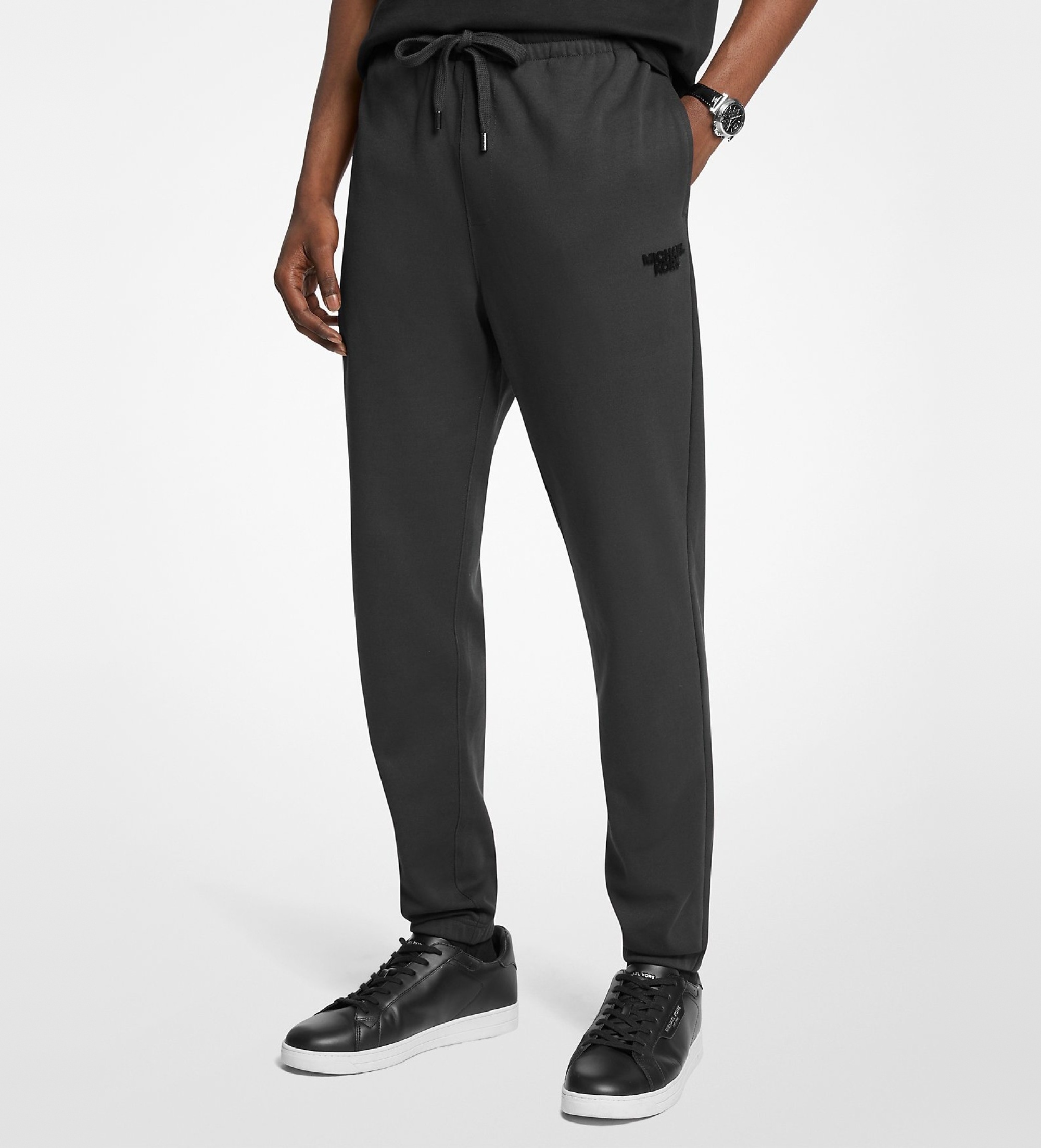Michael Kors für Herren. CF552885MF Schwarze Jogginghose aus Baumwollmischung (S), Lässig, Baumwolle