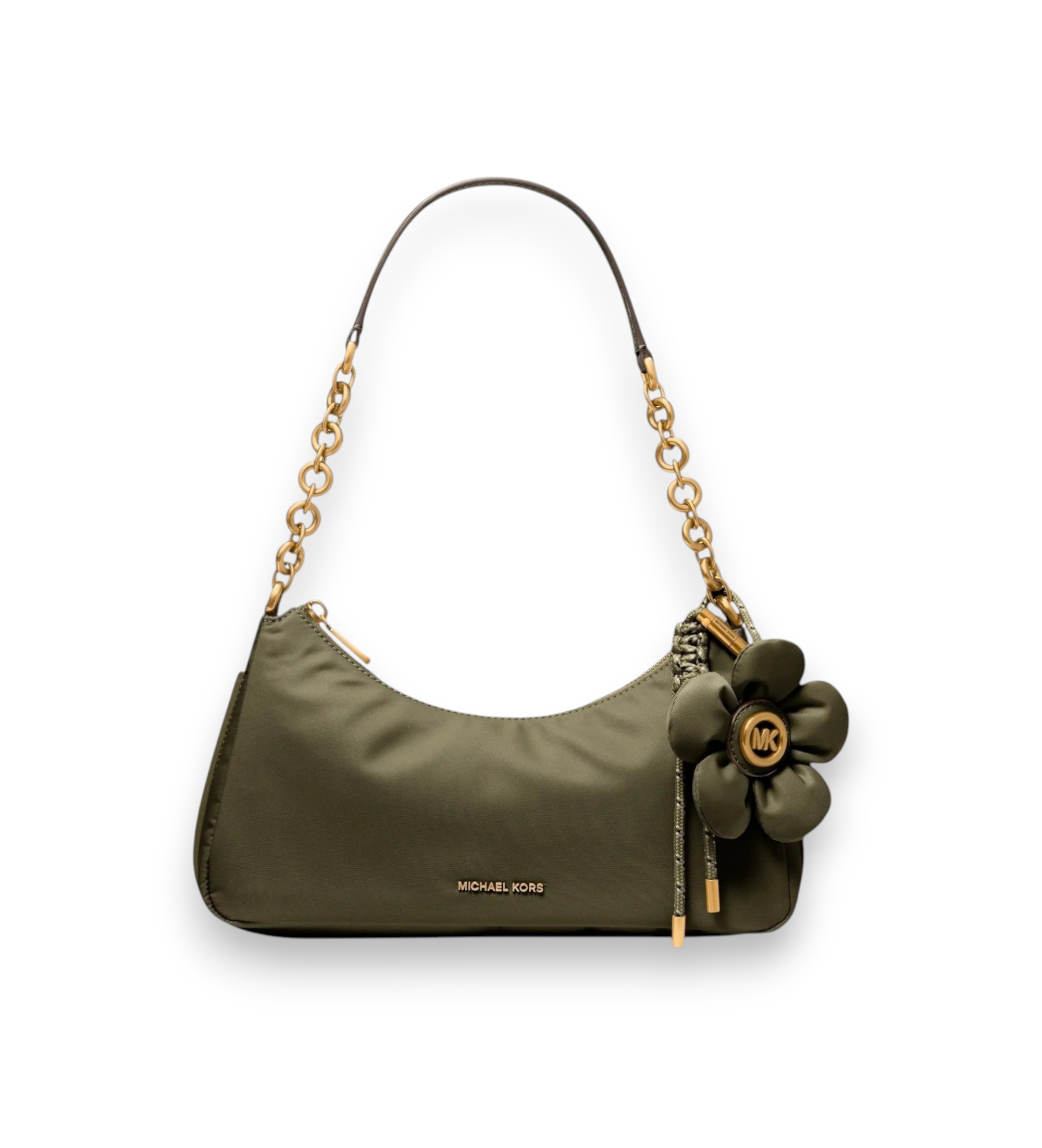 Michael Kors für Damen. 32T6AY5C2C Mittelgroße Nolita Nylon-Tasche mit grüner Kette (OSFA), Lässig, Recyceltes Nylon