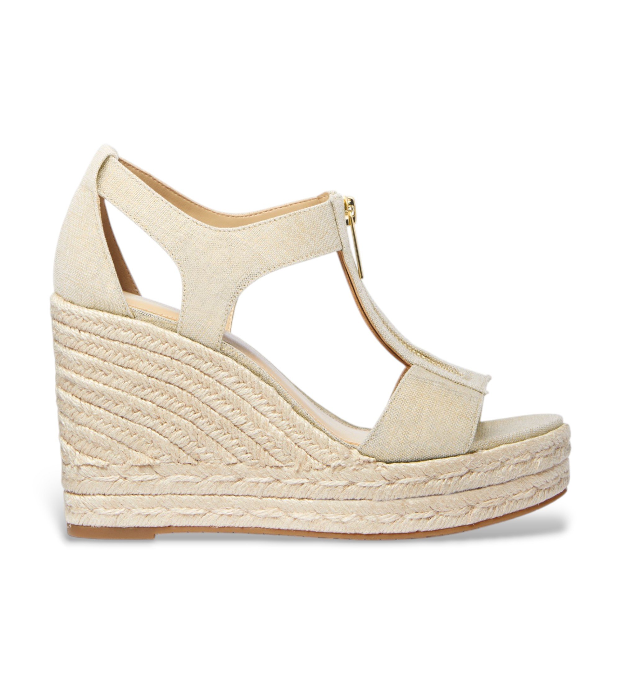 Michael Kors für Damen. 40S4BRMS9D Berkley Sandalen beige (40), Stoff, über 10cm, Reißverschluss, Lässig
