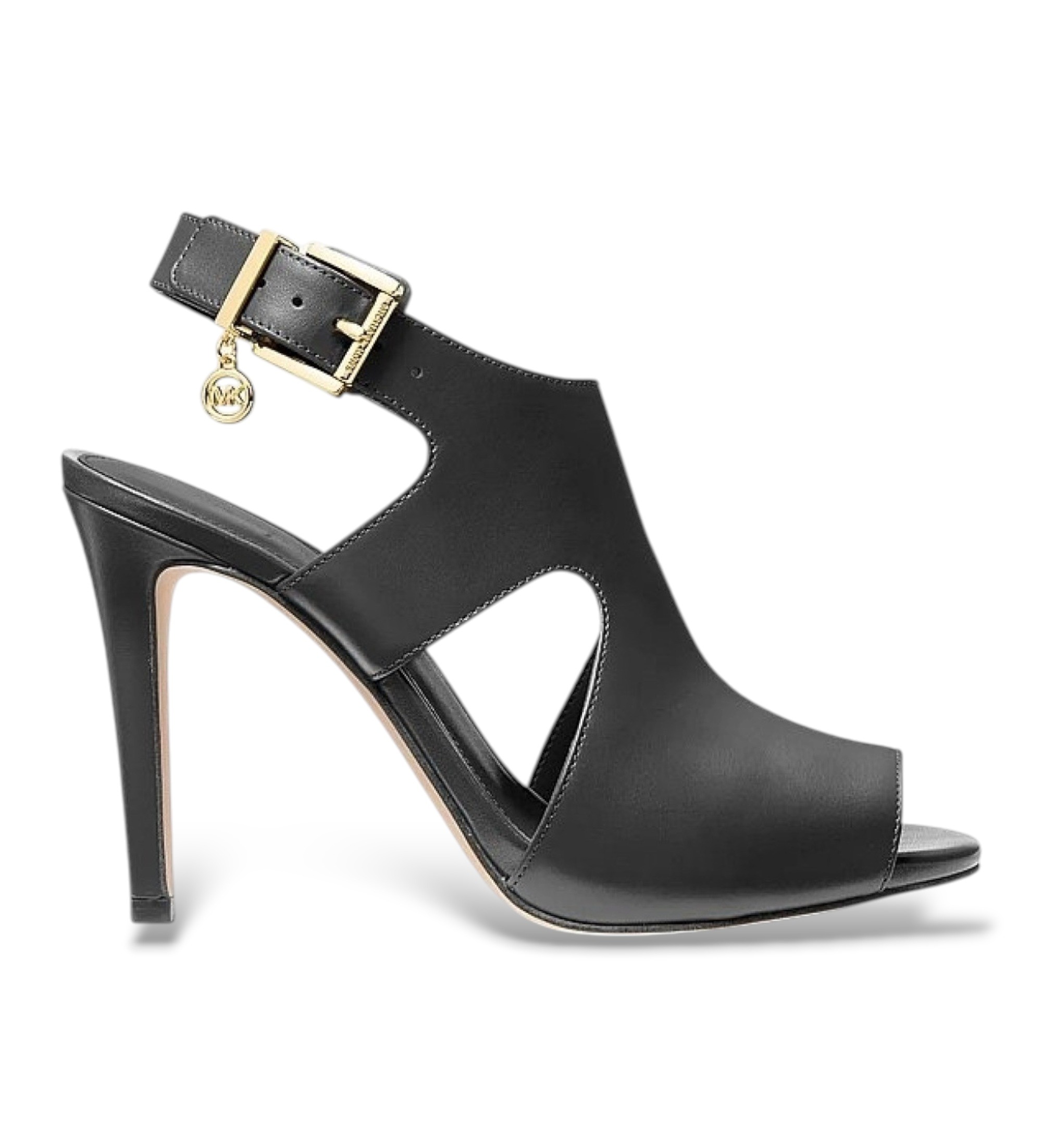 Michael Kors für Damen. 40T6HPMS4L Leder-Sandalen Harper schwarz (39), 5 bis 8 cm, Schnalle, Lässig, Party