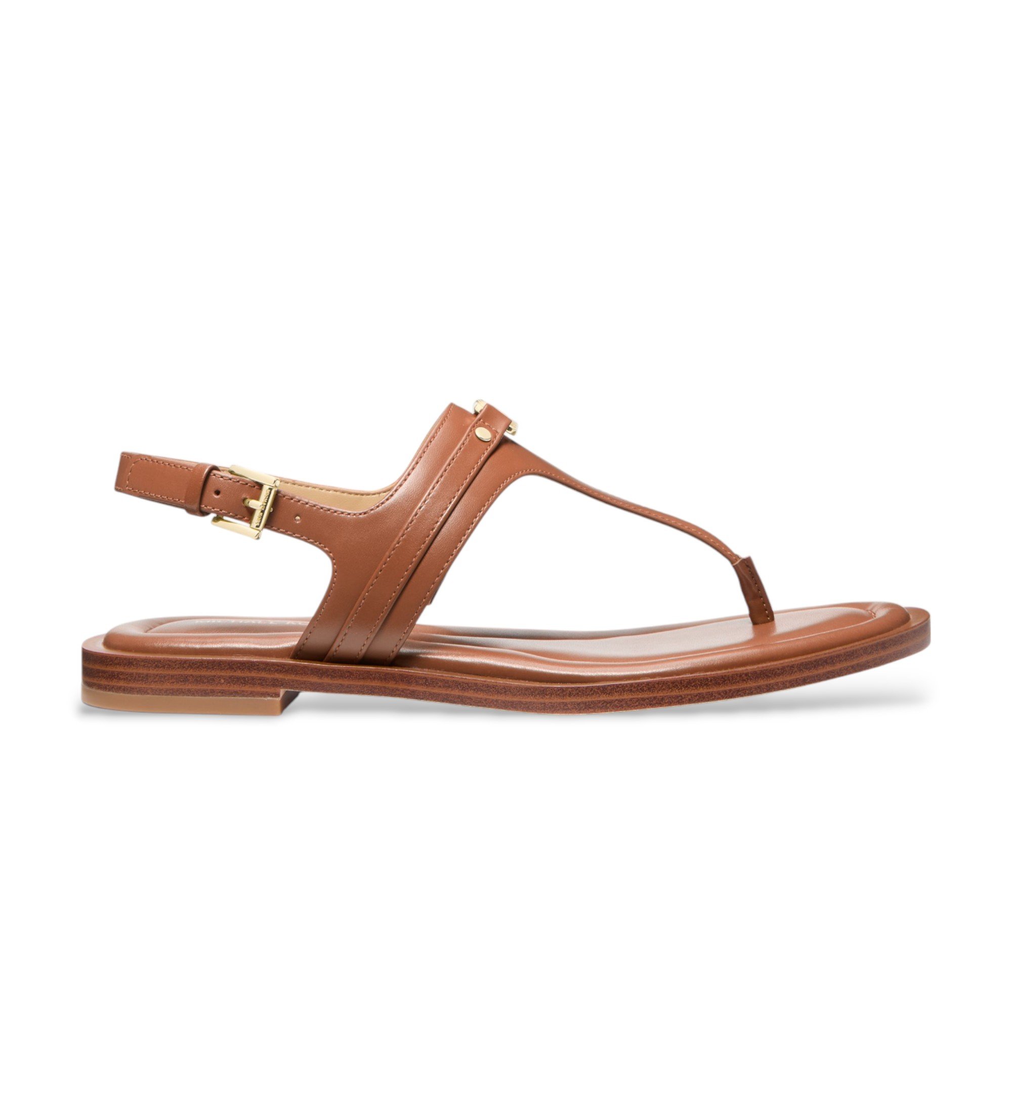 Michael Kors für Damen. 40S5MAFS4L Braune Mandy Ledersandalen (36), Wohnung, Schnalle, Lässig