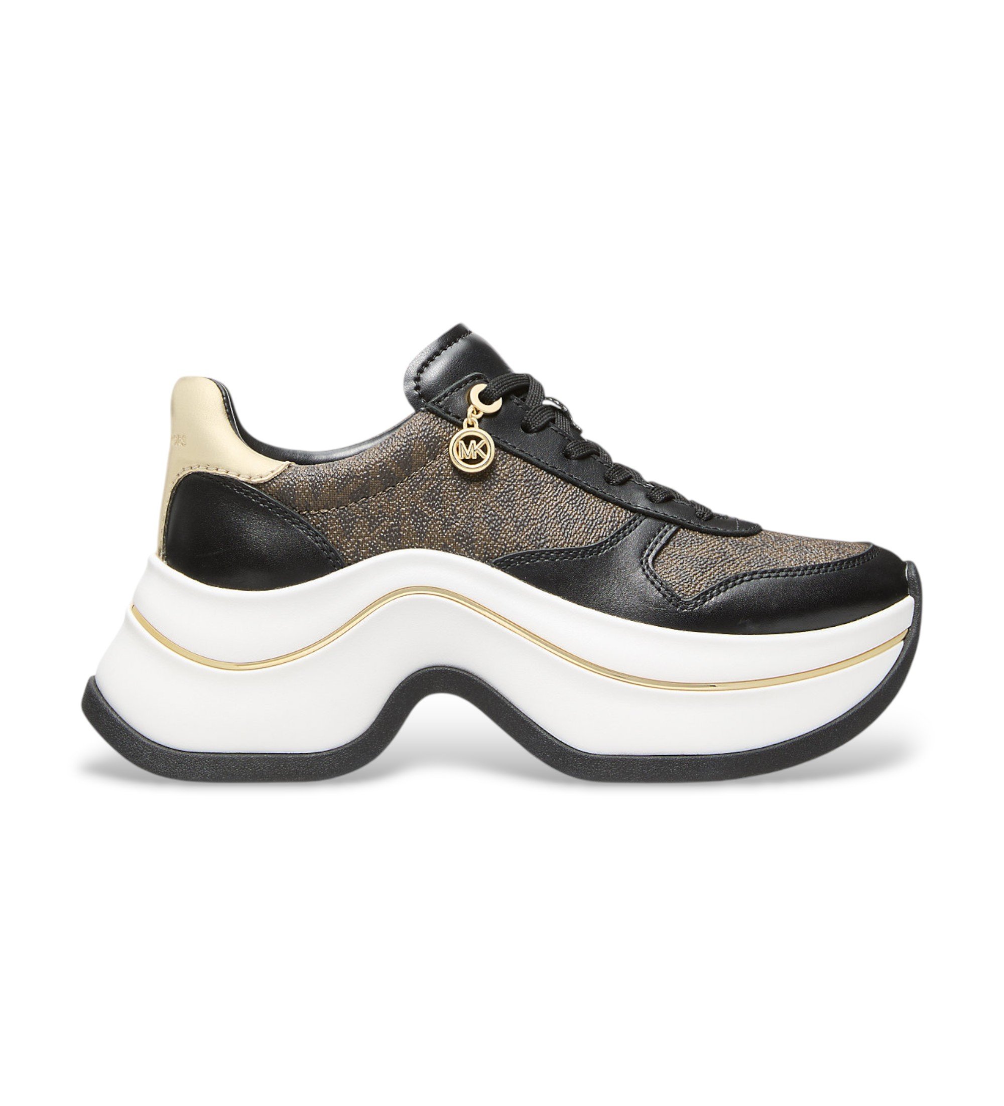 Michael Kors für Damen. 43F5ARFS2L Arla Hausschuhe aus braunem Leder (36), 5 bis 8 cm, Schnürsenkel, Lässig