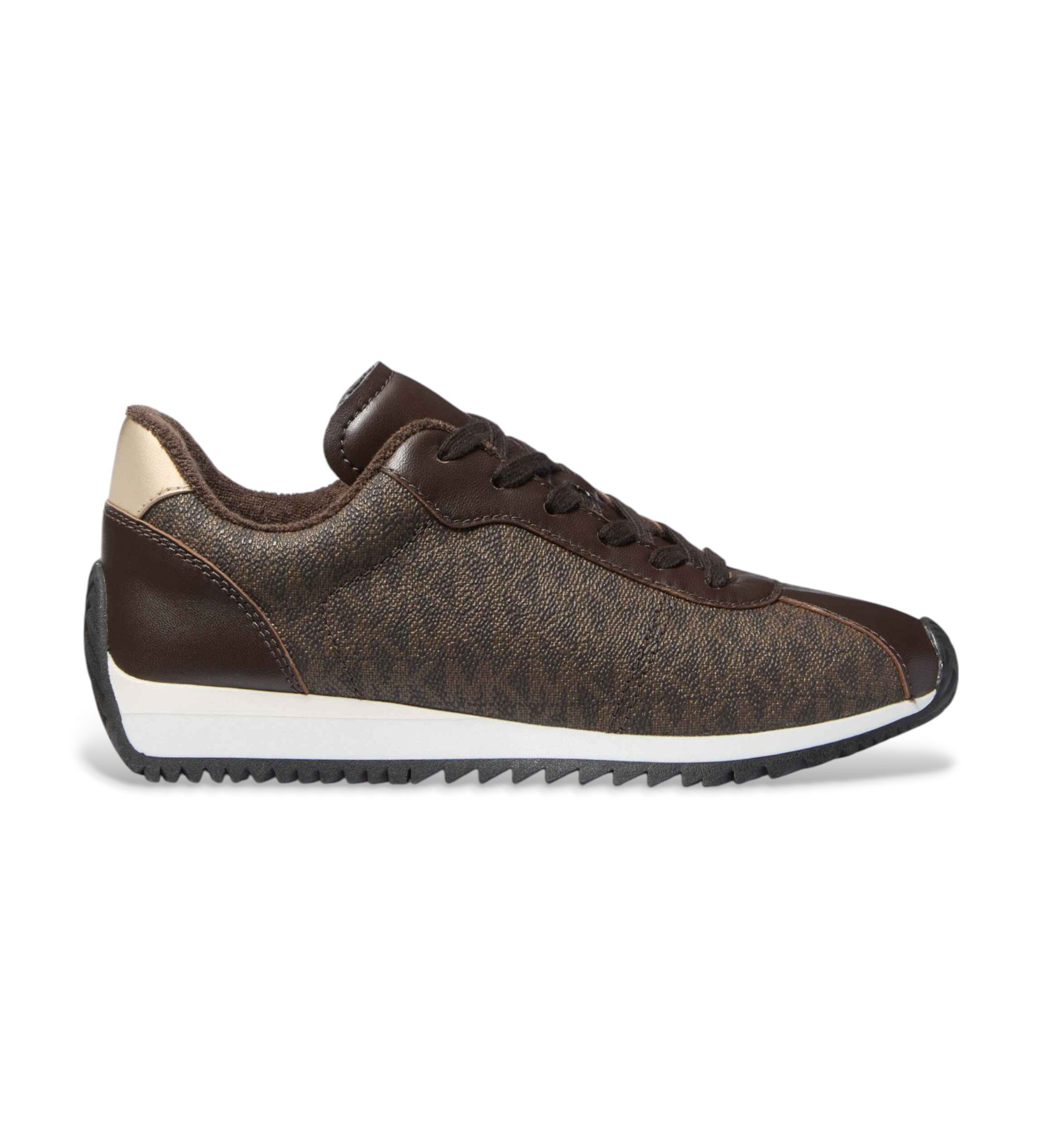 Michael Kors für Damen. 43T5RHFS3L Rhodes Trainer braune Lederschuhe (40), Wohnung, Schnürsenkel, Lässig