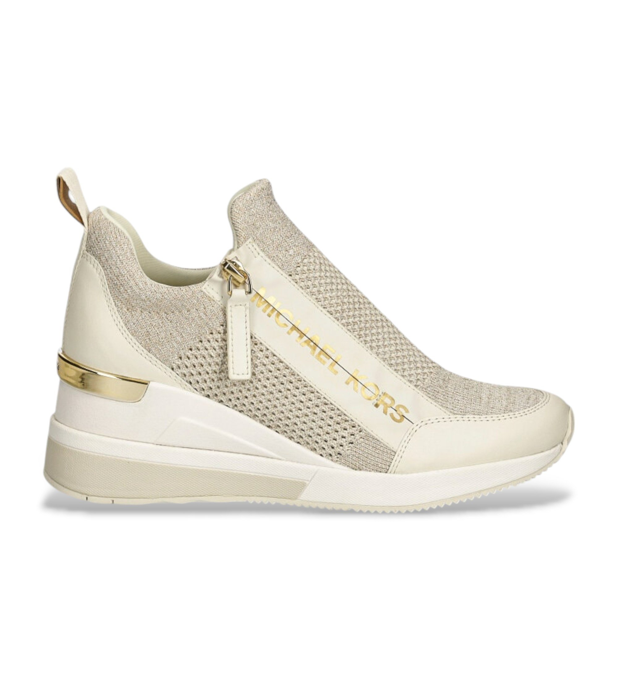 Michael Kors für Damen. 43S3WIFS4D Turnschuhe Willis beige (40), Gold, 5 bis 8 cm, Reißverschluss, Lässig
