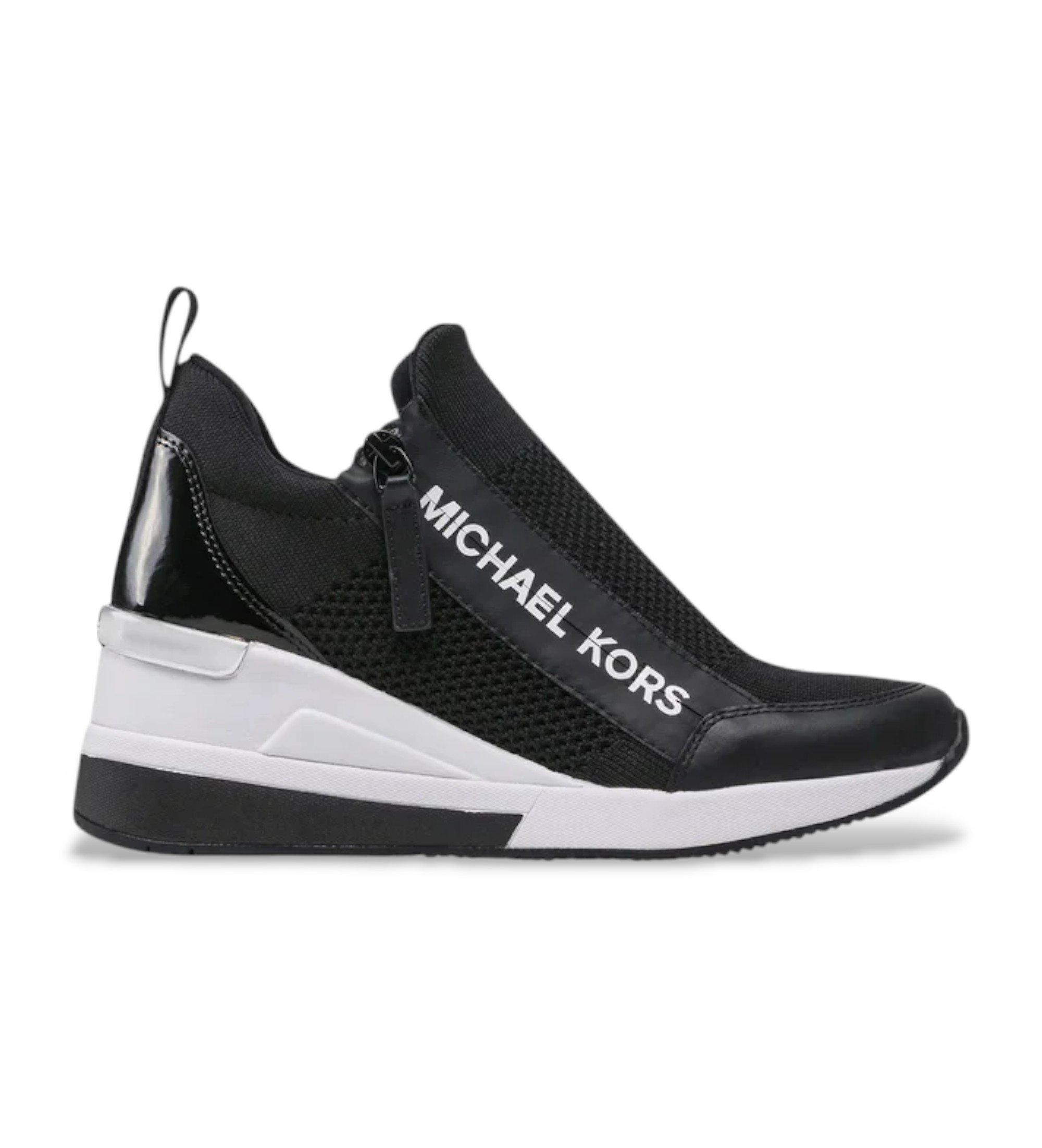 Michael Kors für Damen. 43S2WIFS1D Willis Wedge Trainer schwarz (40), 5 bis 8 cm, Reißverschluss, Lässig
