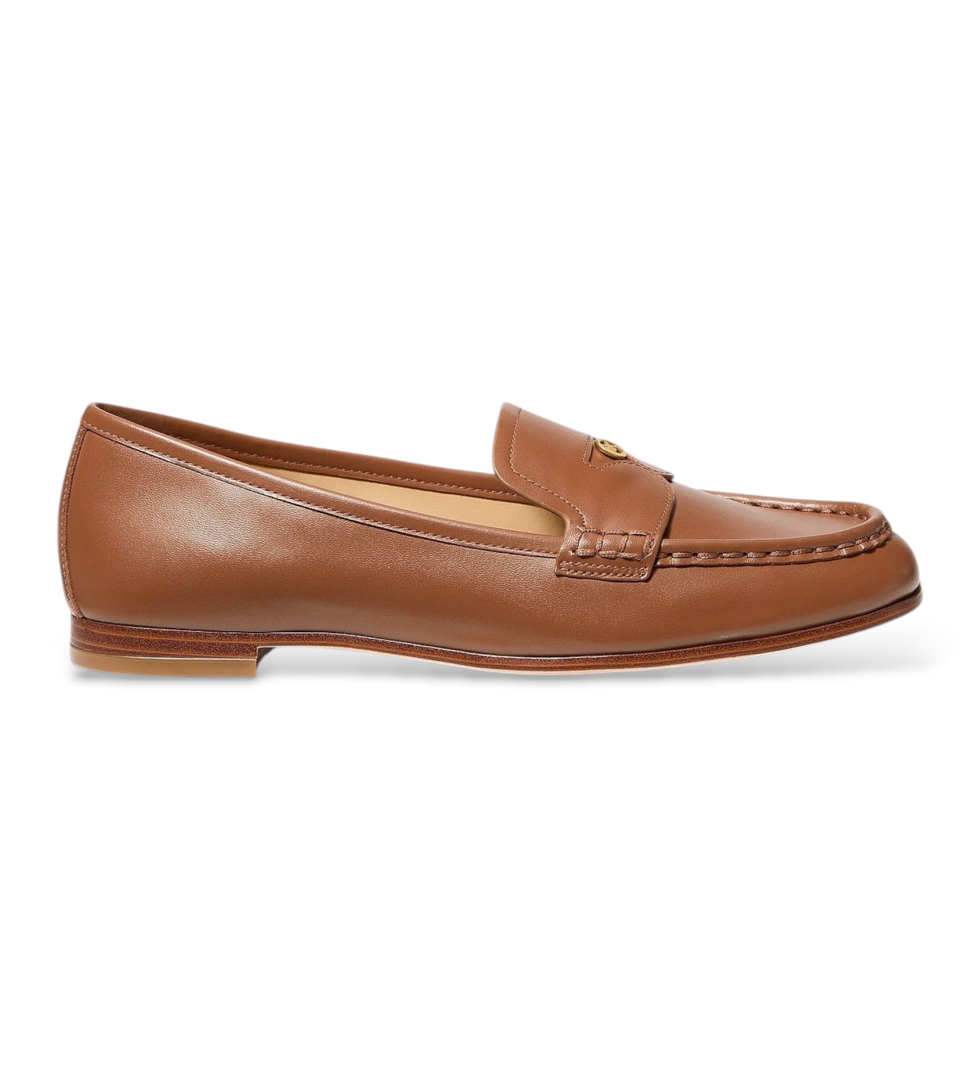 Michael Kors für Damen. 40S6JNFP1L Braune Leder-Mokassins von Jennings (37), Wohnung, Keine, Lässig, Party, Klassisch