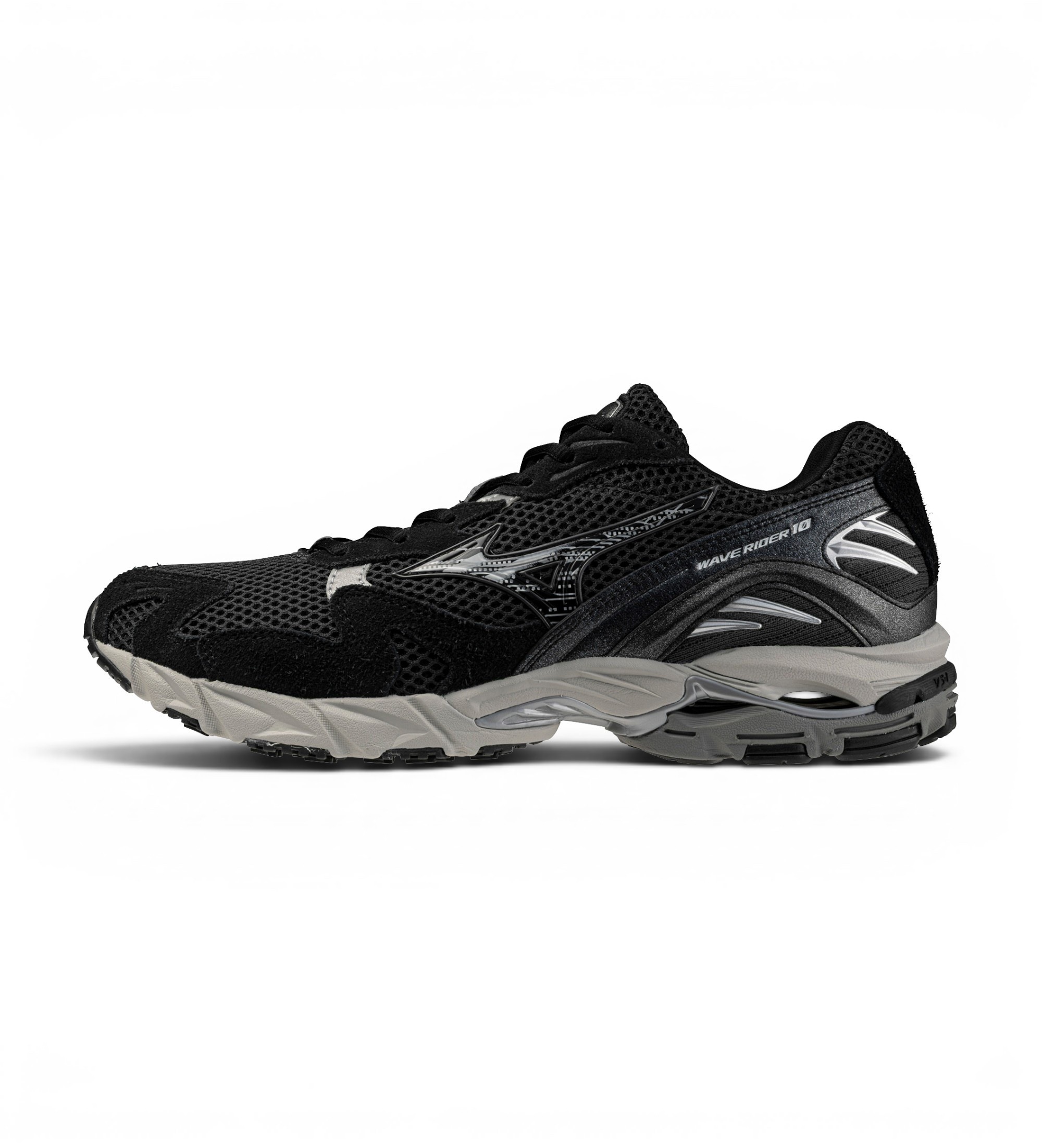 Mizuno Unisex. D1GA2611 Sneaker Wave Rider 10 schwarz (41), Wohnung, Schnürsenkel, Lässig