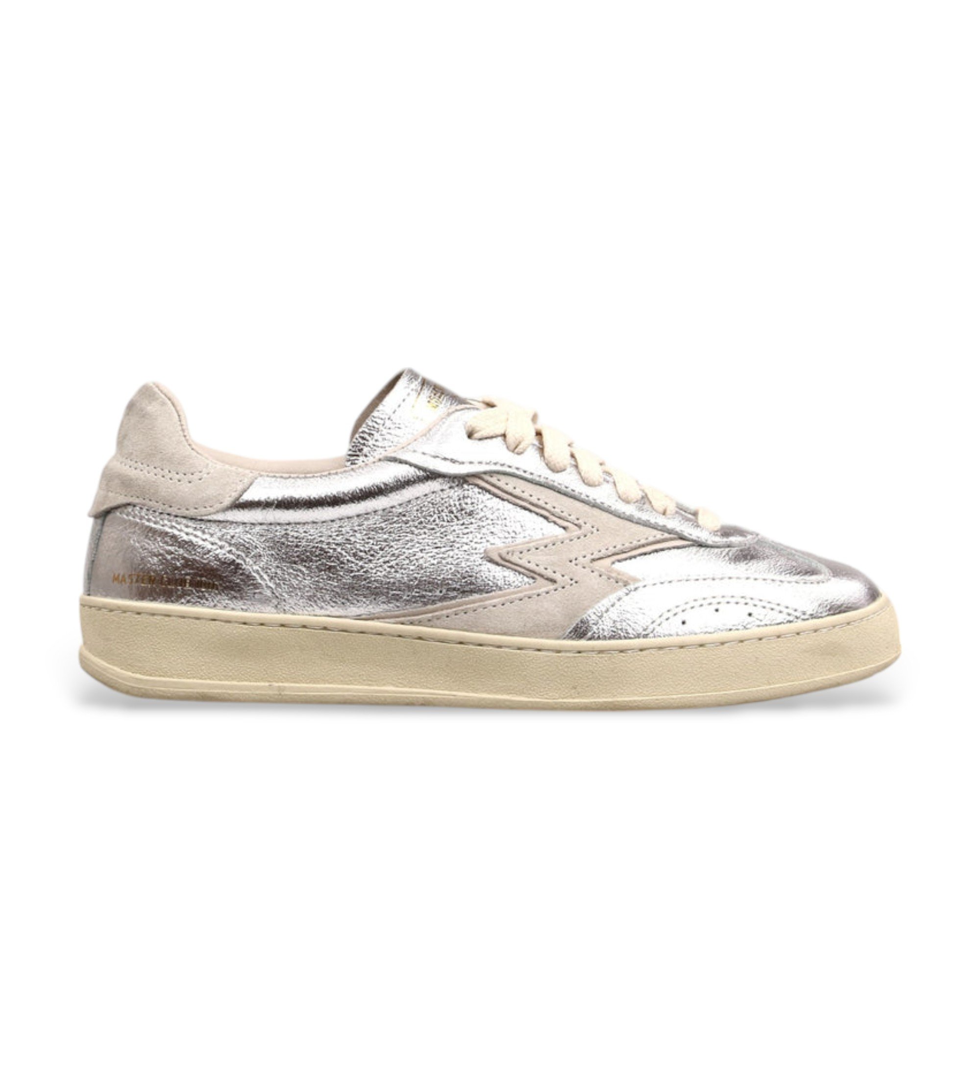 MOA Concept für Damen. MG578CO Silberne Club Leder Turnschuhe (37), Wohnung, Schnürsenkel, Lässig