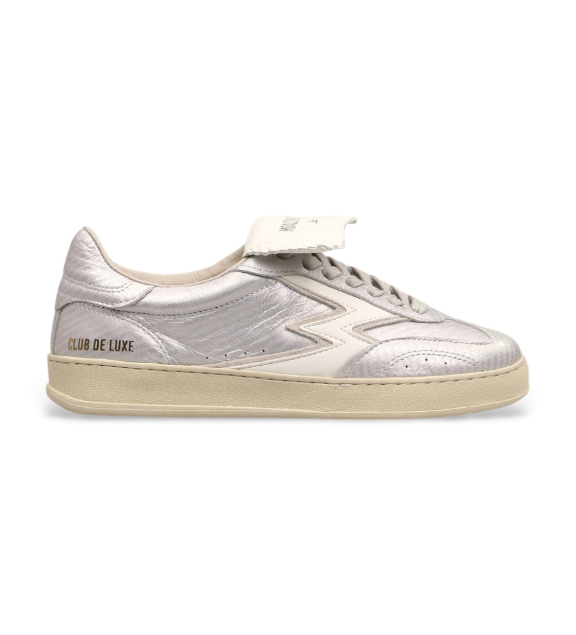 MOA Concept für Damen. MG650 Silberne Club Leder Turnschuhe (36), Wohnung, Schnürsenkel, Lässig