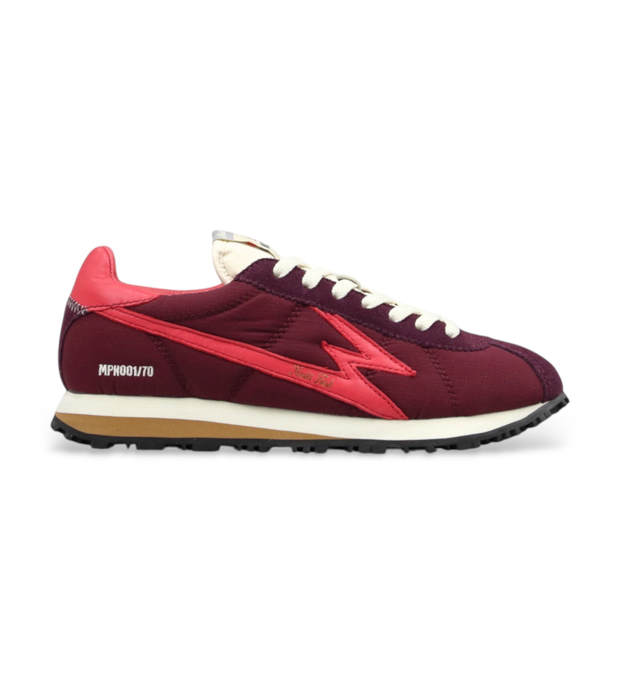 MOA Concept für Damen. FL088 Flash Leder Turnschuhe burgunderrot (36), Wohnung, Schnürsenkel, Lässig, Bordeaux