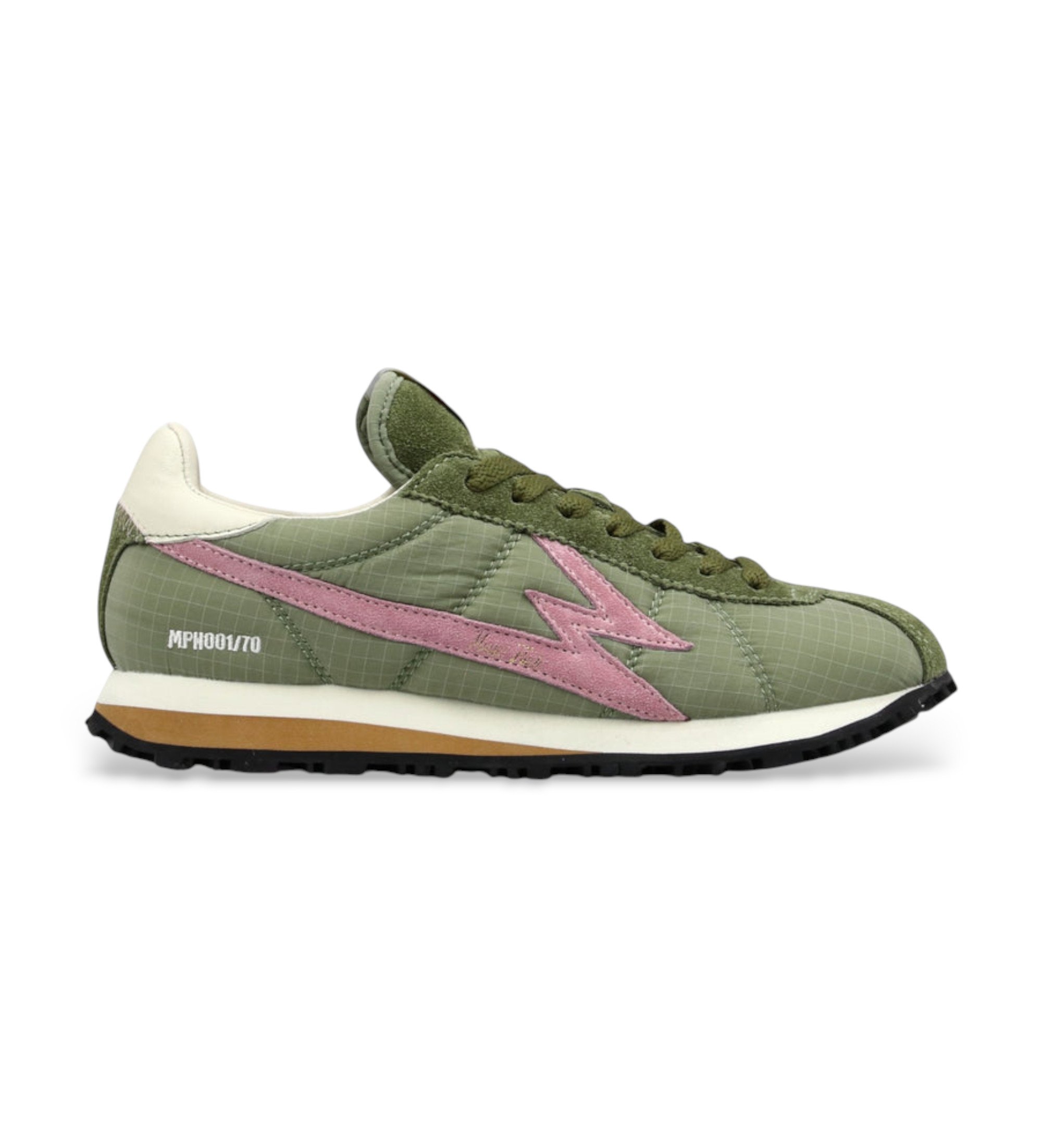 MOA Concept für Damen. FL085 Green Flash Leder Turnschuhe (38), Wohnung, Schnürsenkel, Lässig, Grün