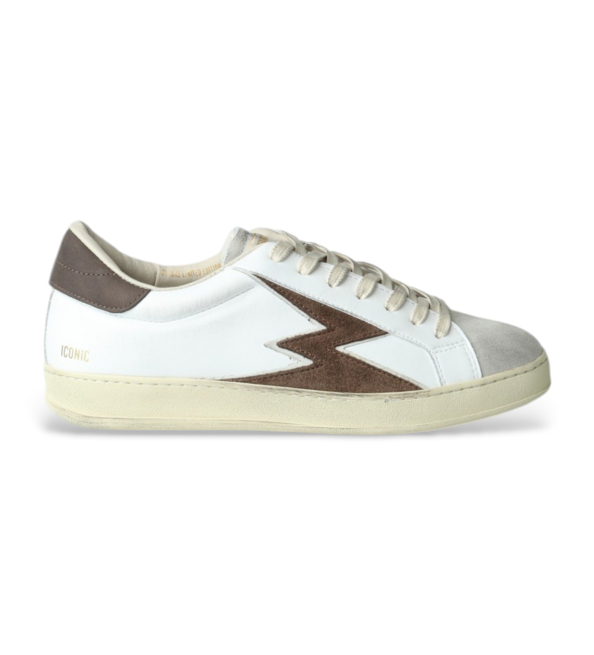 MOA Concept für Herren. IC142MCO Ikonische Leder-Sneakers weiß (41), Wohnung, Schnürsenkel, Lässig