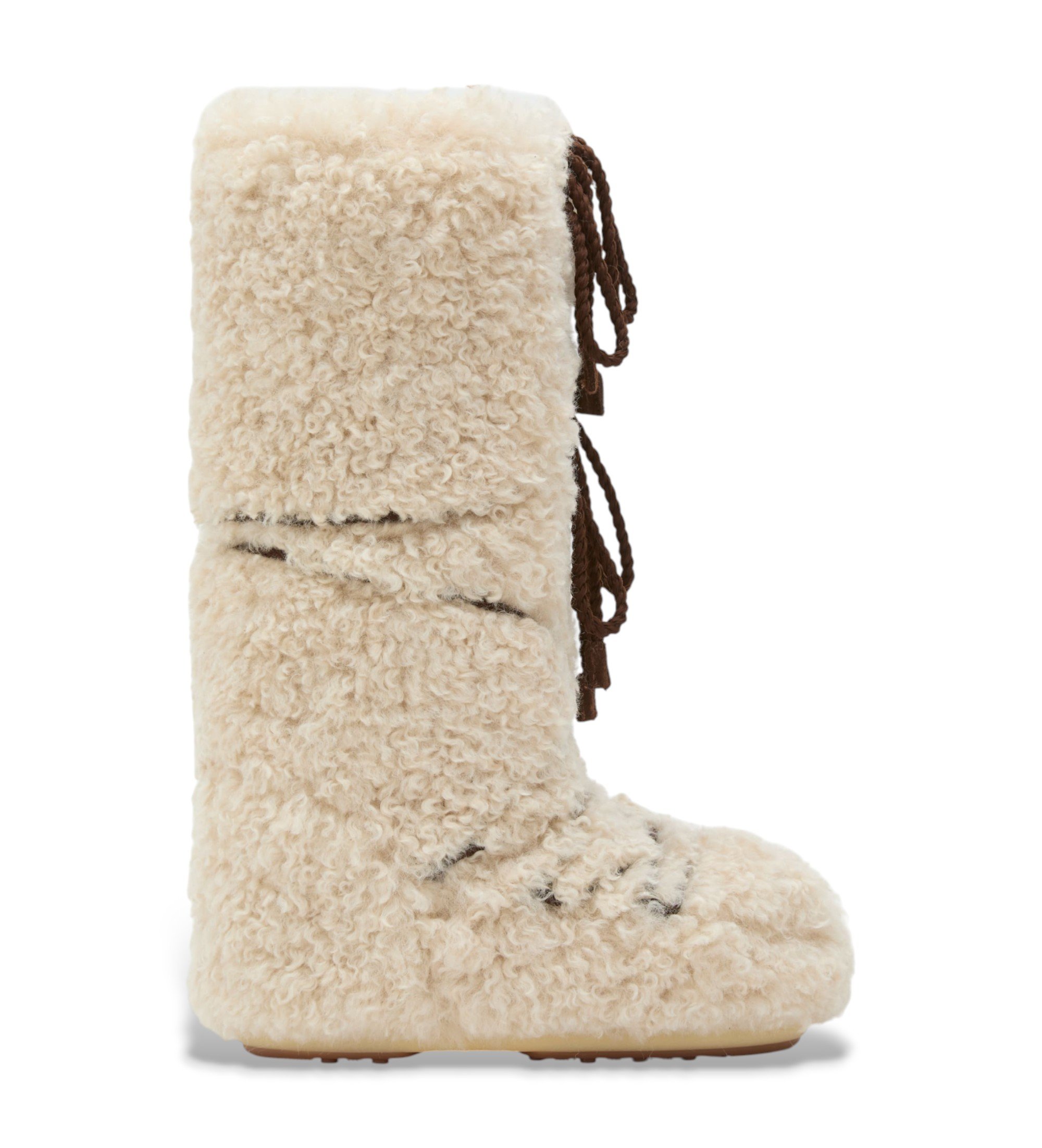 Moon Boot Unisex. 80D1403070 Icon Curly Extra Beige Stiefel (39/41), Wohnung, Schnürsenkel, Lässig