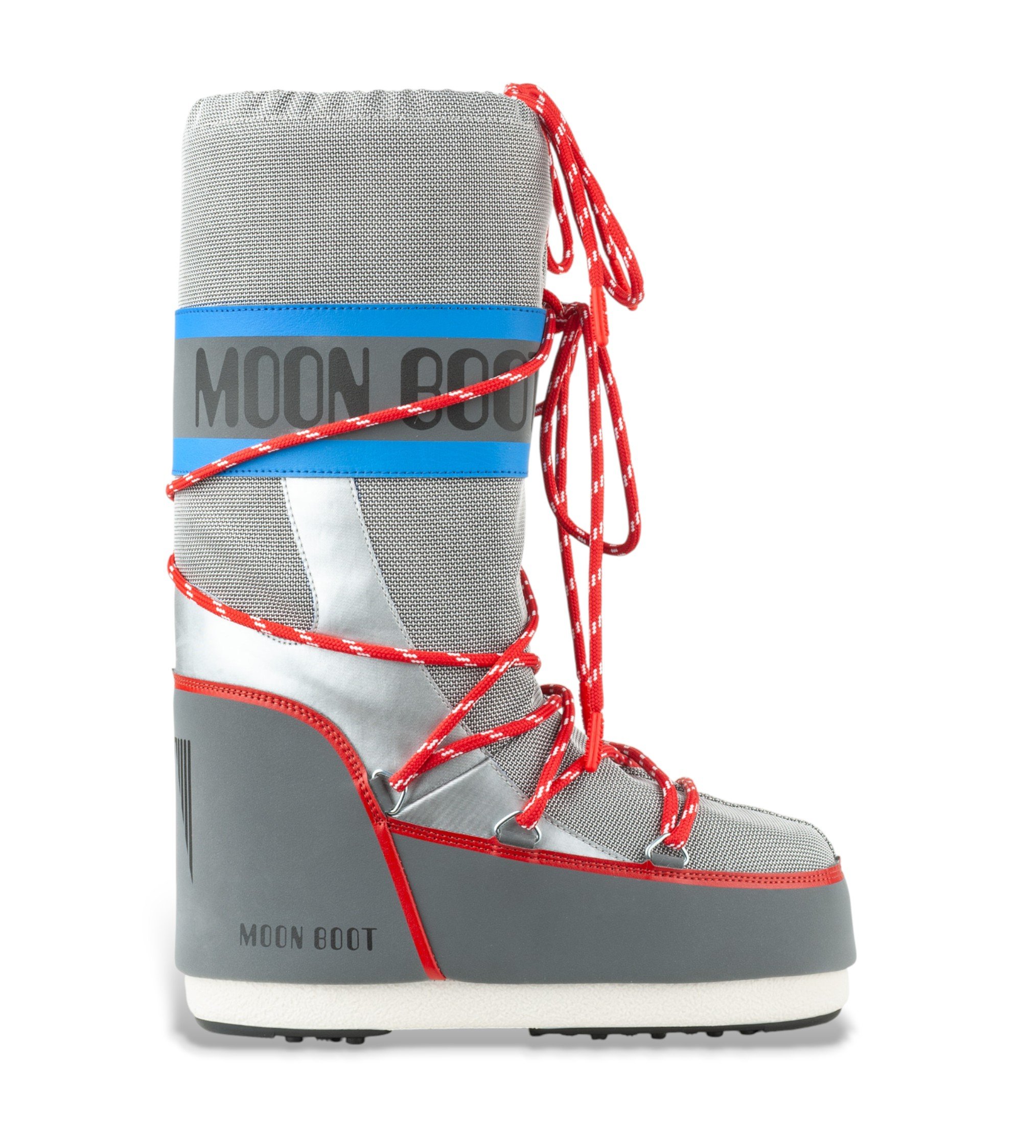 Moon Boot Unisex. 80D1403030 Icon Space Racing Stiefel grau (35/38), Wohnung, Schnürsenkel, Lässig