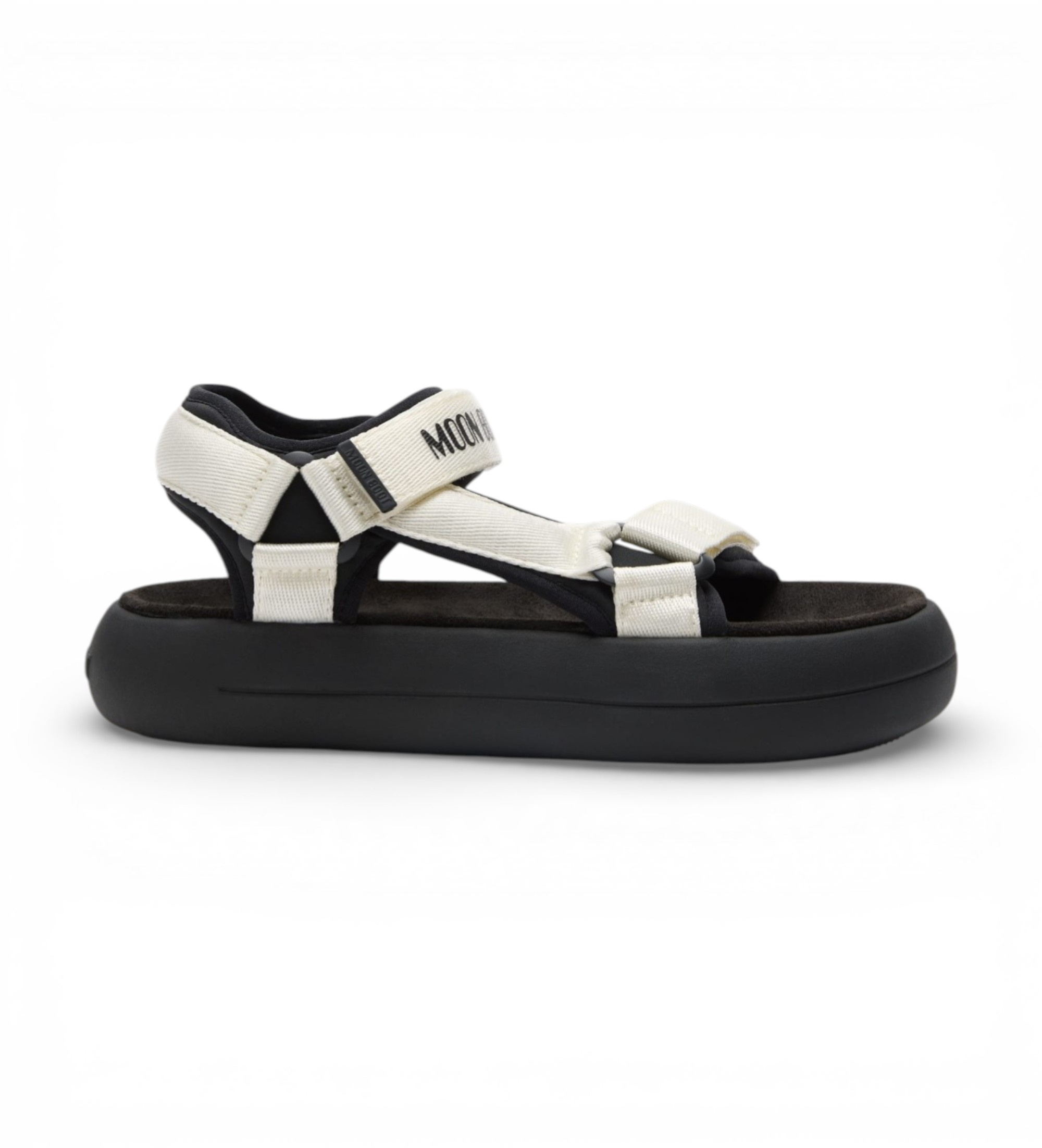 Moon Boot für Damen. 80D2420010 Icon Slide Sandalen weiß (37), Wohnung, Klettverschluss, Lässig