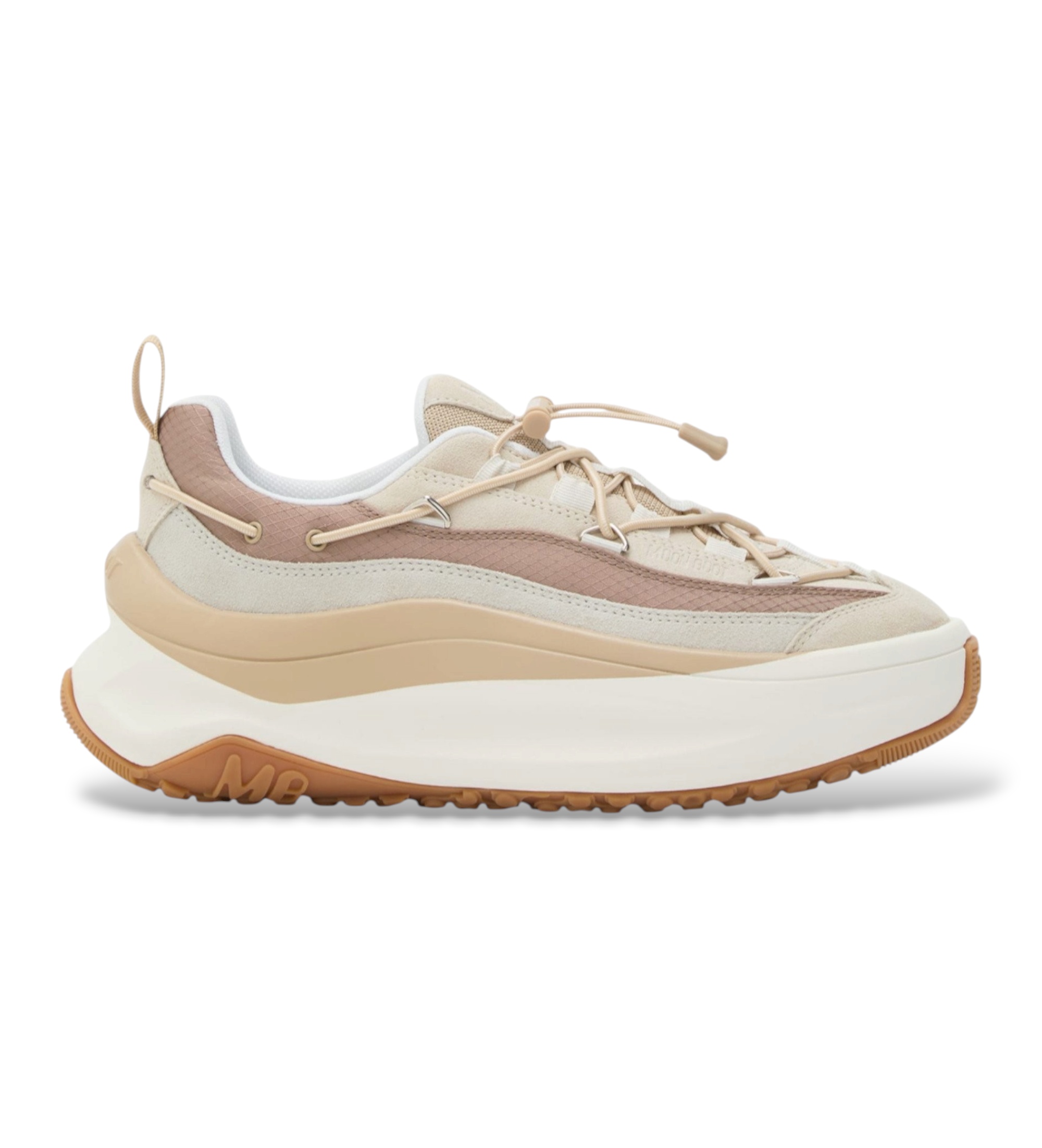 Moon Boot für Damen. 80D2490090 Moon247 Xlace beige Lederslipper (37), 3 bis 5 cm, Schnürsenkel, Lässig