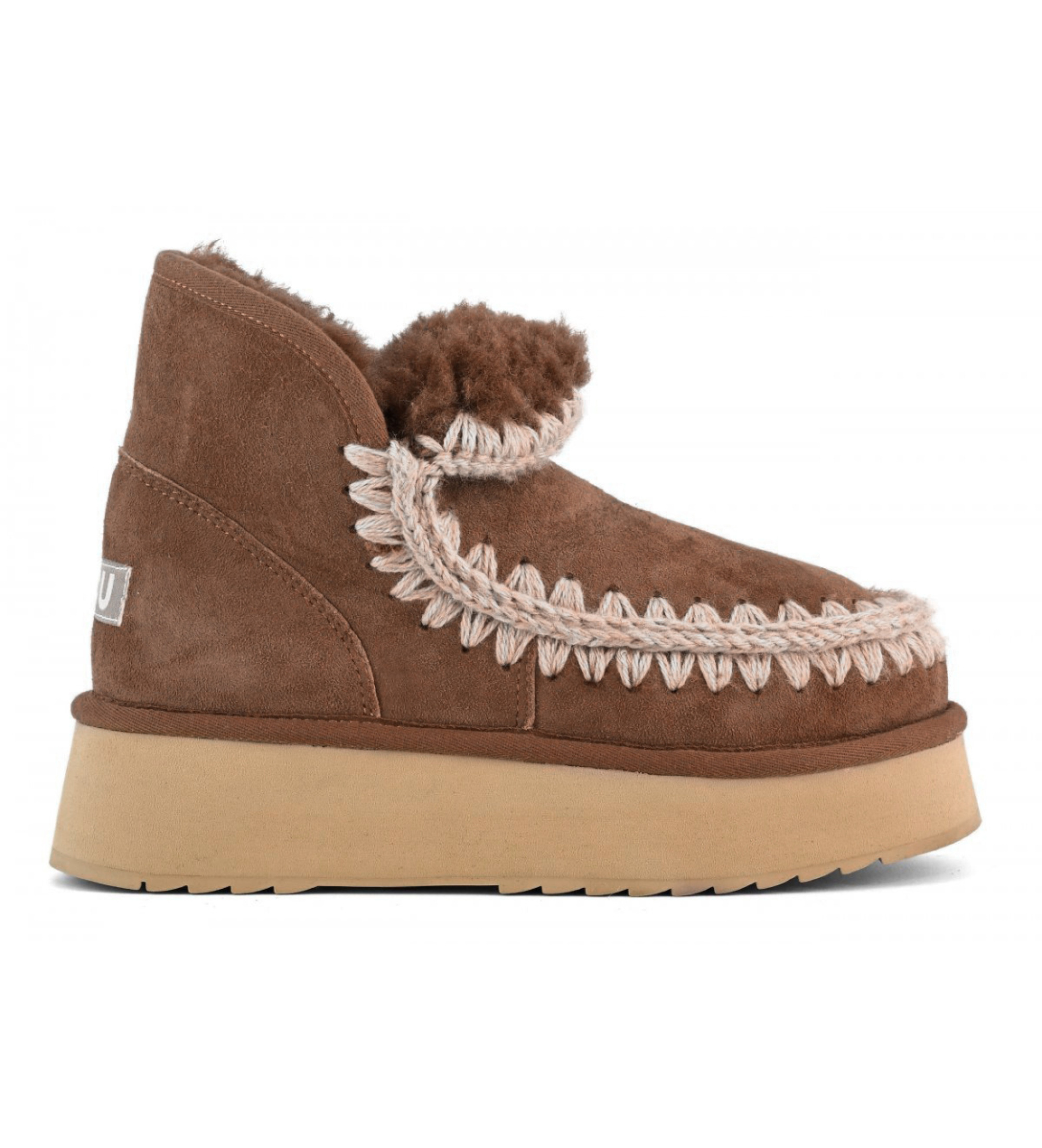Mouvoor vrouwen. MU.FW681000A Bruine Mini Eskimo laarzen van leer (37), 3 tot 5 cm, Geen, Casual
