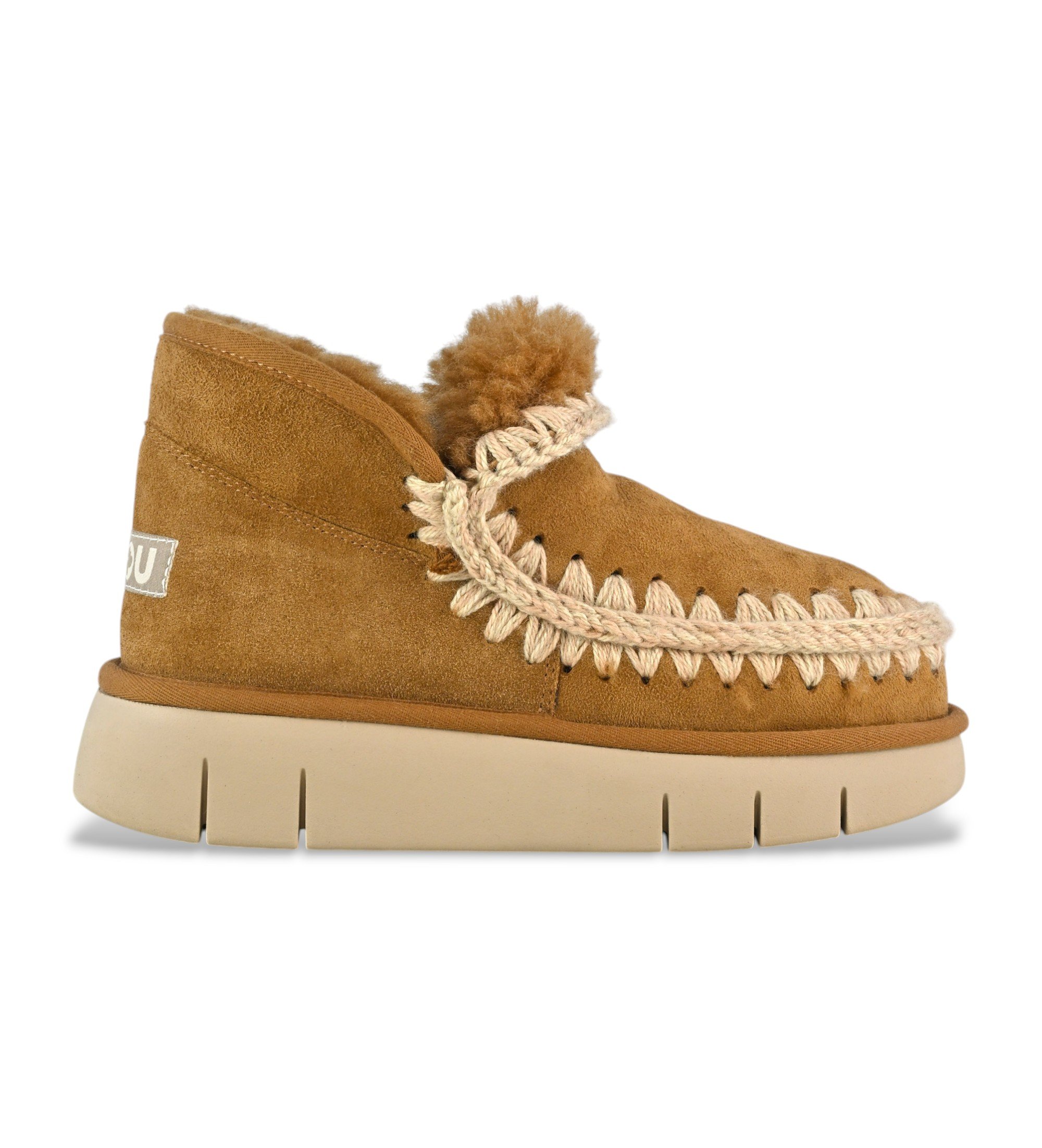 Mou für Damen. MU.FW531009A Eskimo Bounce Turnschuhe aus braunem Leder (38), 3 bis 5 cm, Keine, Lässig