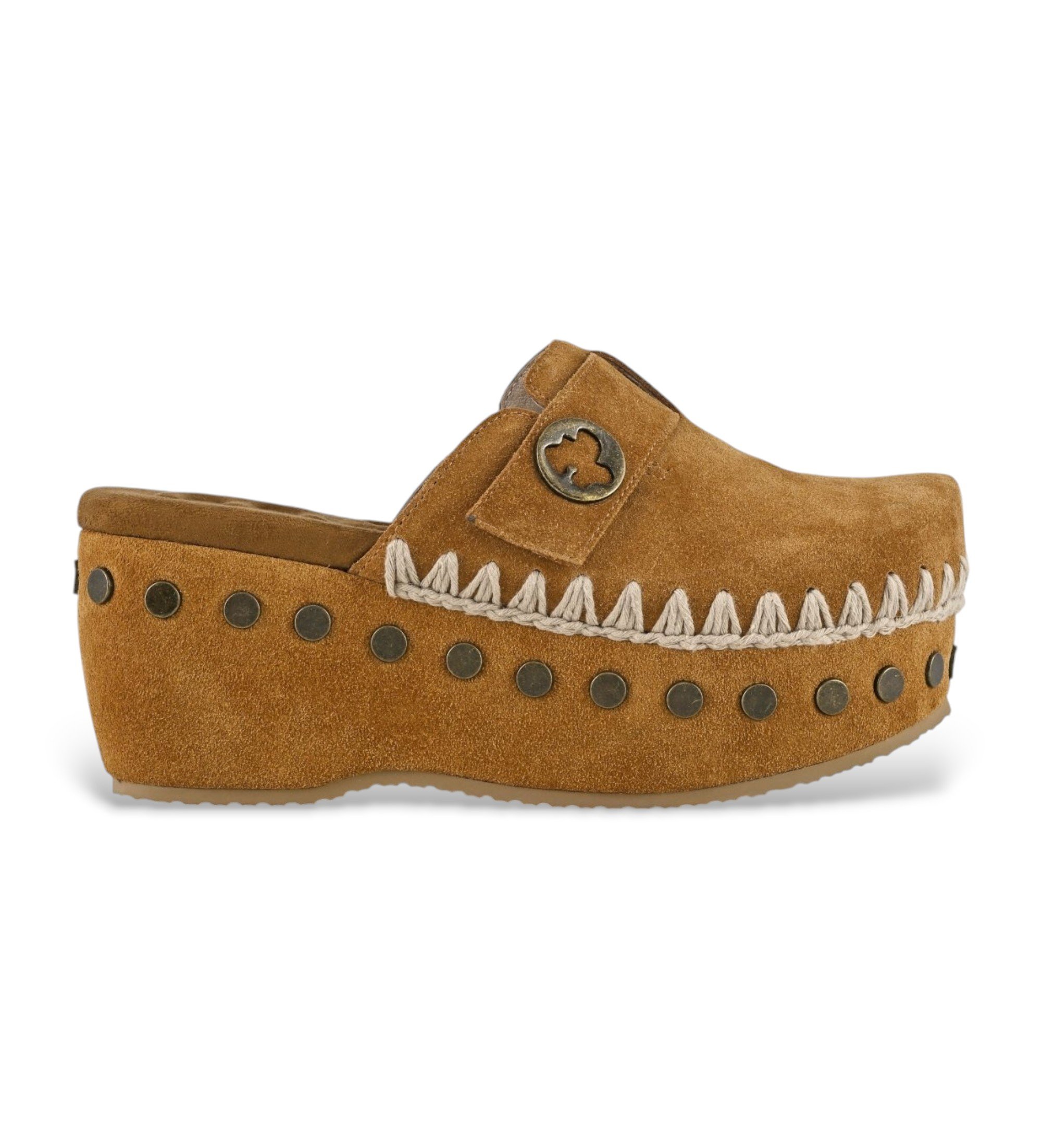 Mou für Damen. MU.SW611001A Braune Lederclogs (41), 5 bis 8 cm, Wildleder, Keine, Lässig