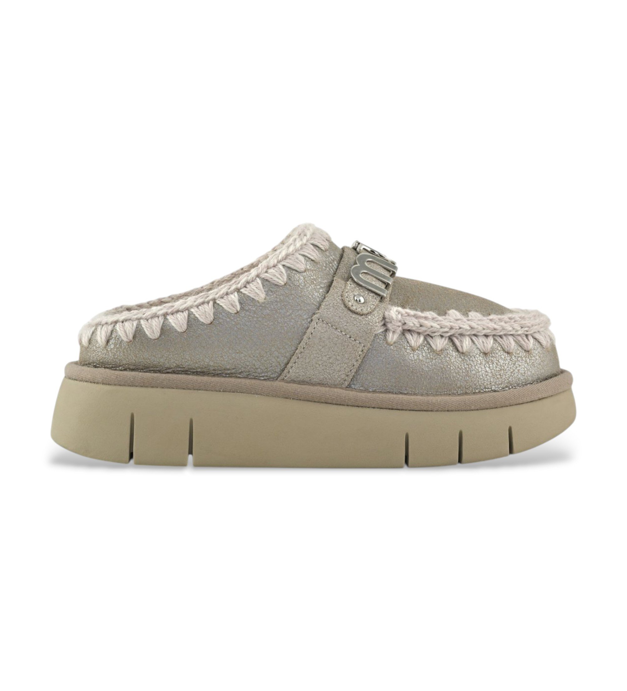Mou für Damen. MU.FW531001B Leder Clogs Spezial grau (37), 3 bis 5 cm, Keine, Lässig