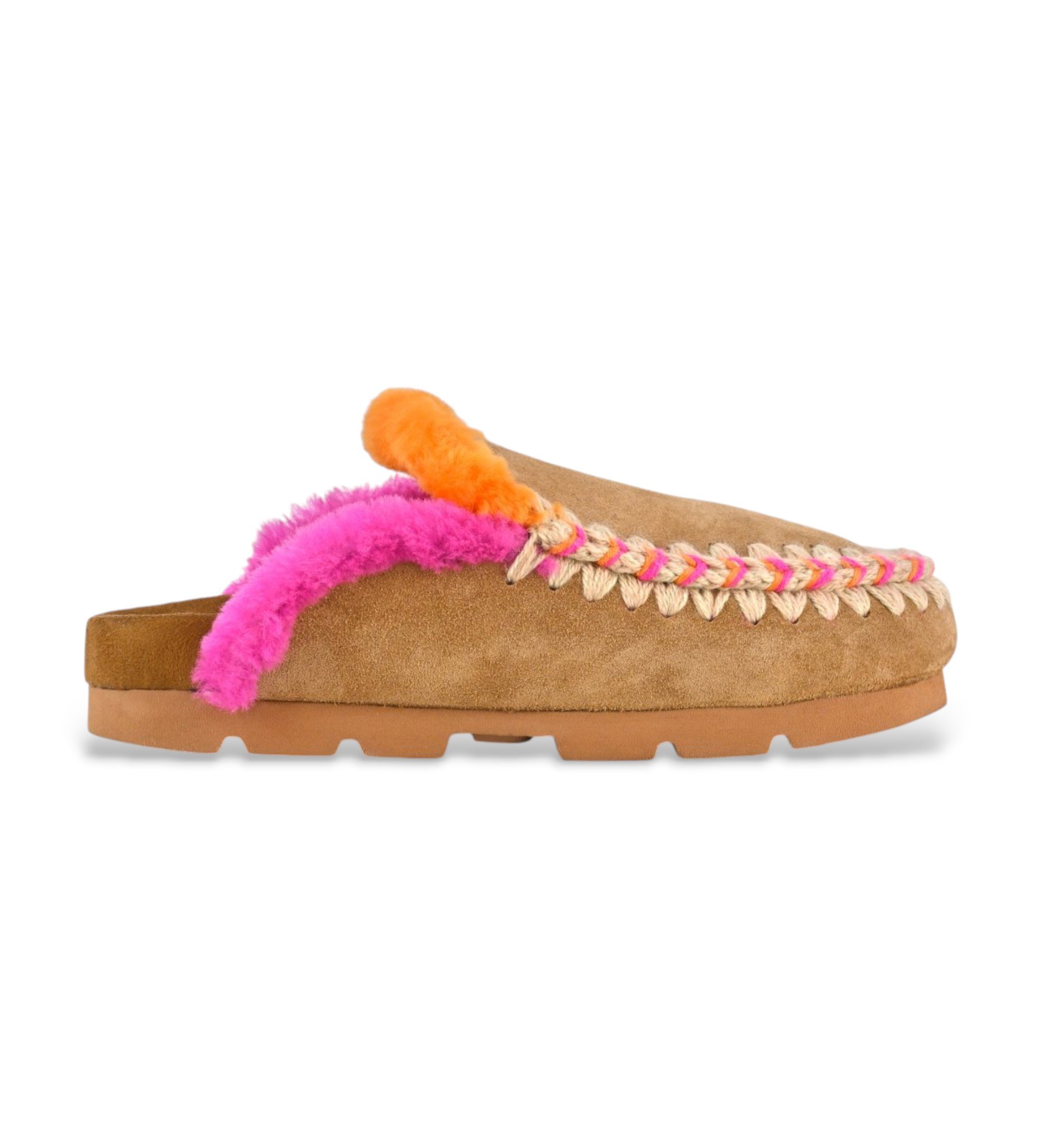 Mouvoor vrouwen. MU.FW431005A Winter Bio Leren Klompen bruin (39), Leer, Plat, Geen, Casual