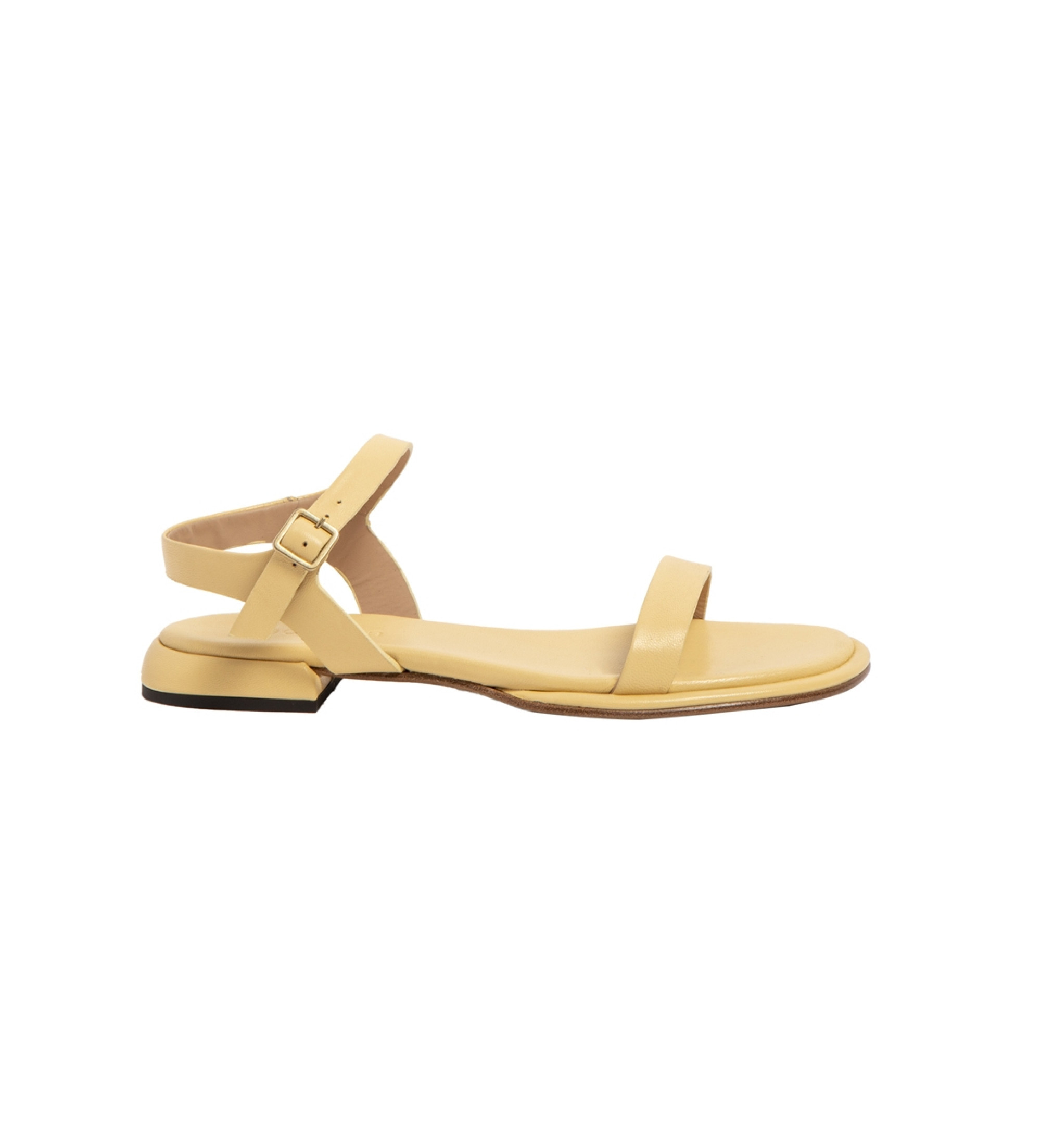 Neosens für Damen. 3315211T1003_024 Gelbe Ledersandalen S3152 (40), Wohnung, Schnalle, Lässig
