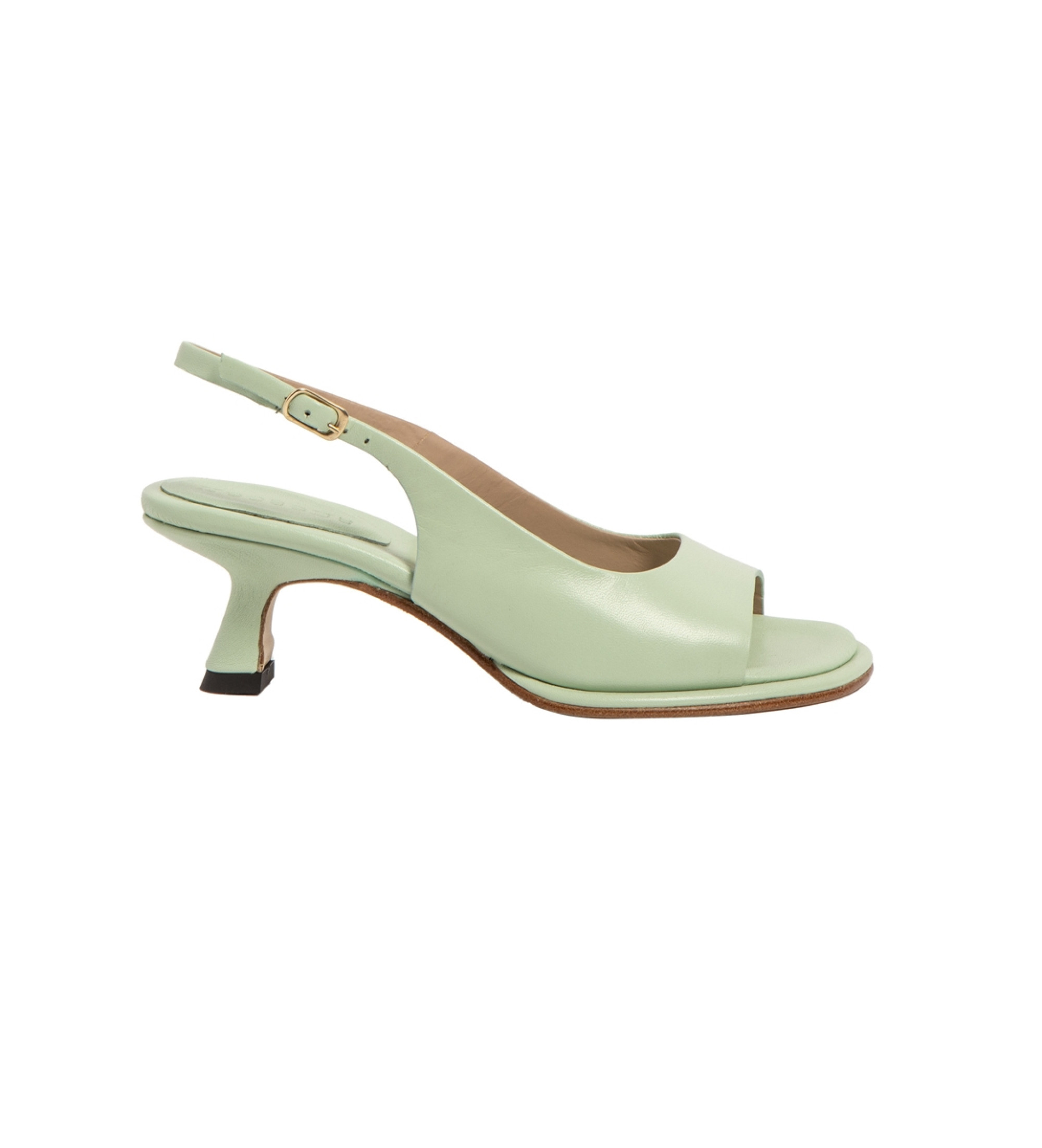 Neosens für Damen. 3316511WL003_0G3 Lederschuhe S3165 grün -Absatzhöhe 6cm (38), 5 bis 8 cm, Schnalle, Lässig, Party