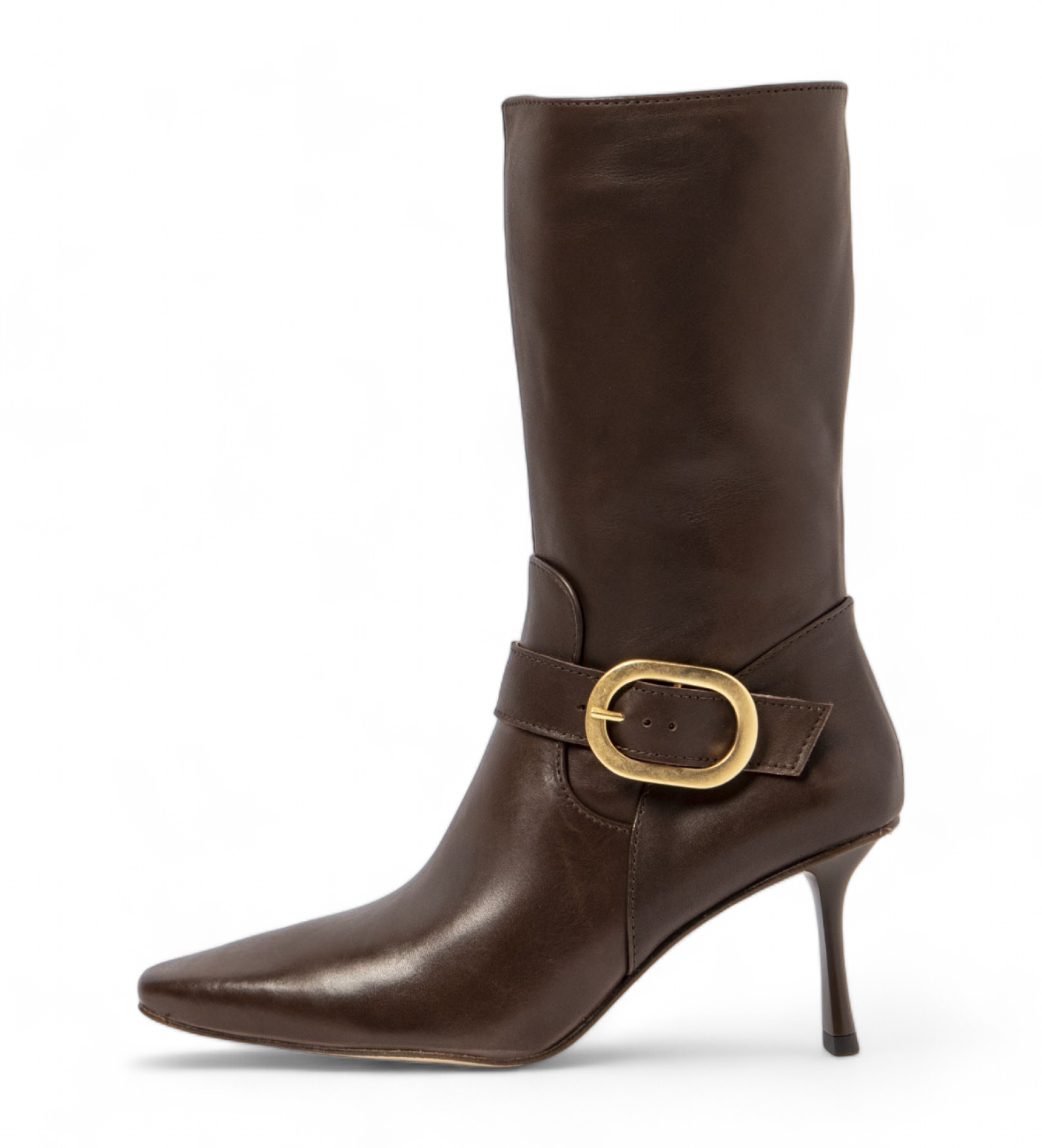 Neosens für Damen. 331971104003_012 Braune Lederstiefel S3197 (37), 8 bis 10 cm, Reißverschluss, Lässig