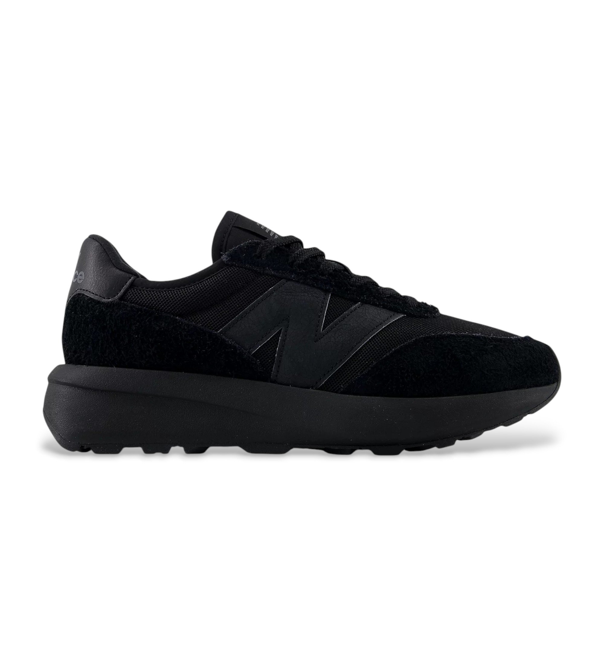 New Balance Unisex. U370V1 Leder Sneakers 370 schwarz (45), 1 bis 3 cm, Schnürsenkel, Lässig