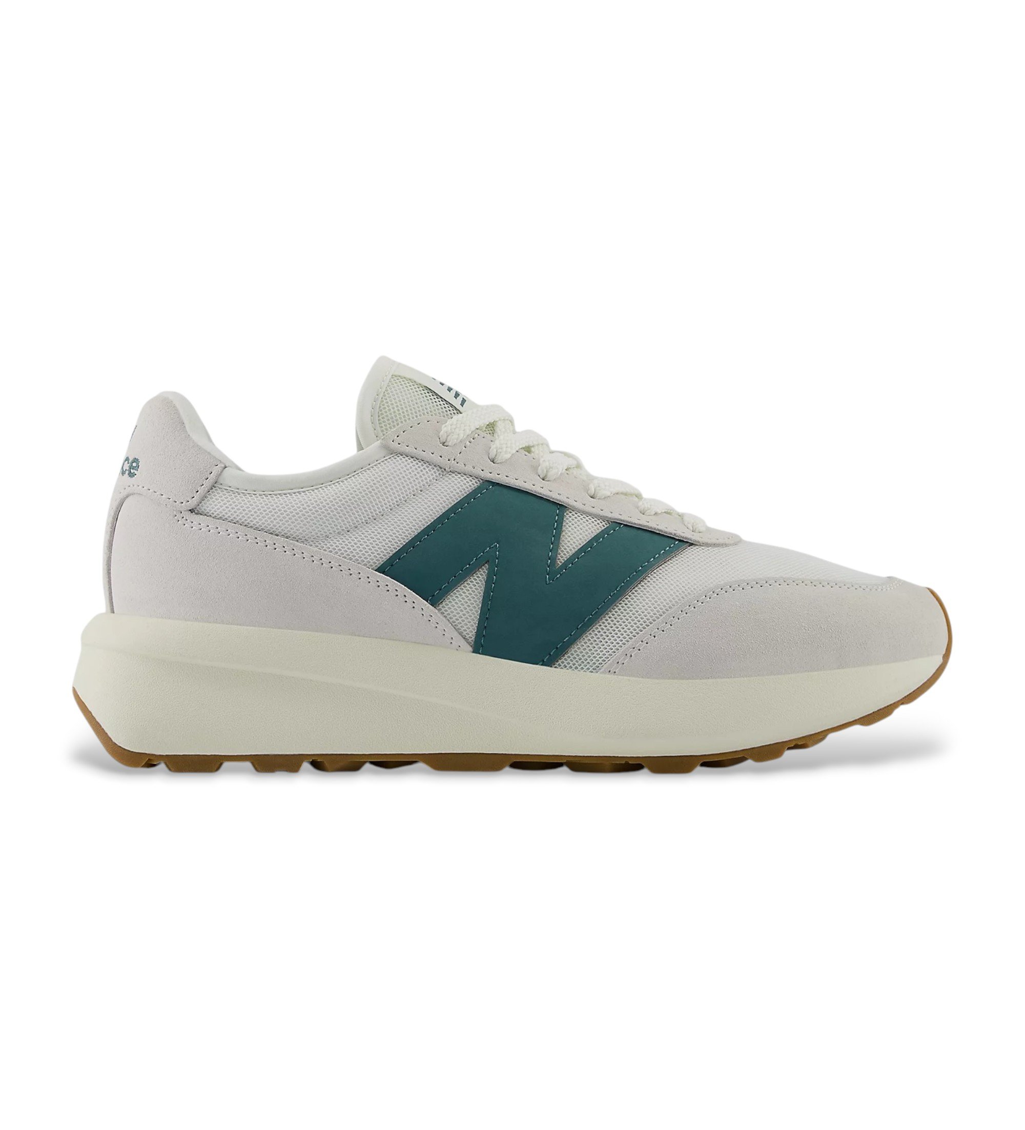 New Balanceunisex. U370V1 Leren sneakers 370 wit (38.5), Leer, 1 tot 3 cm, Veters, Casual