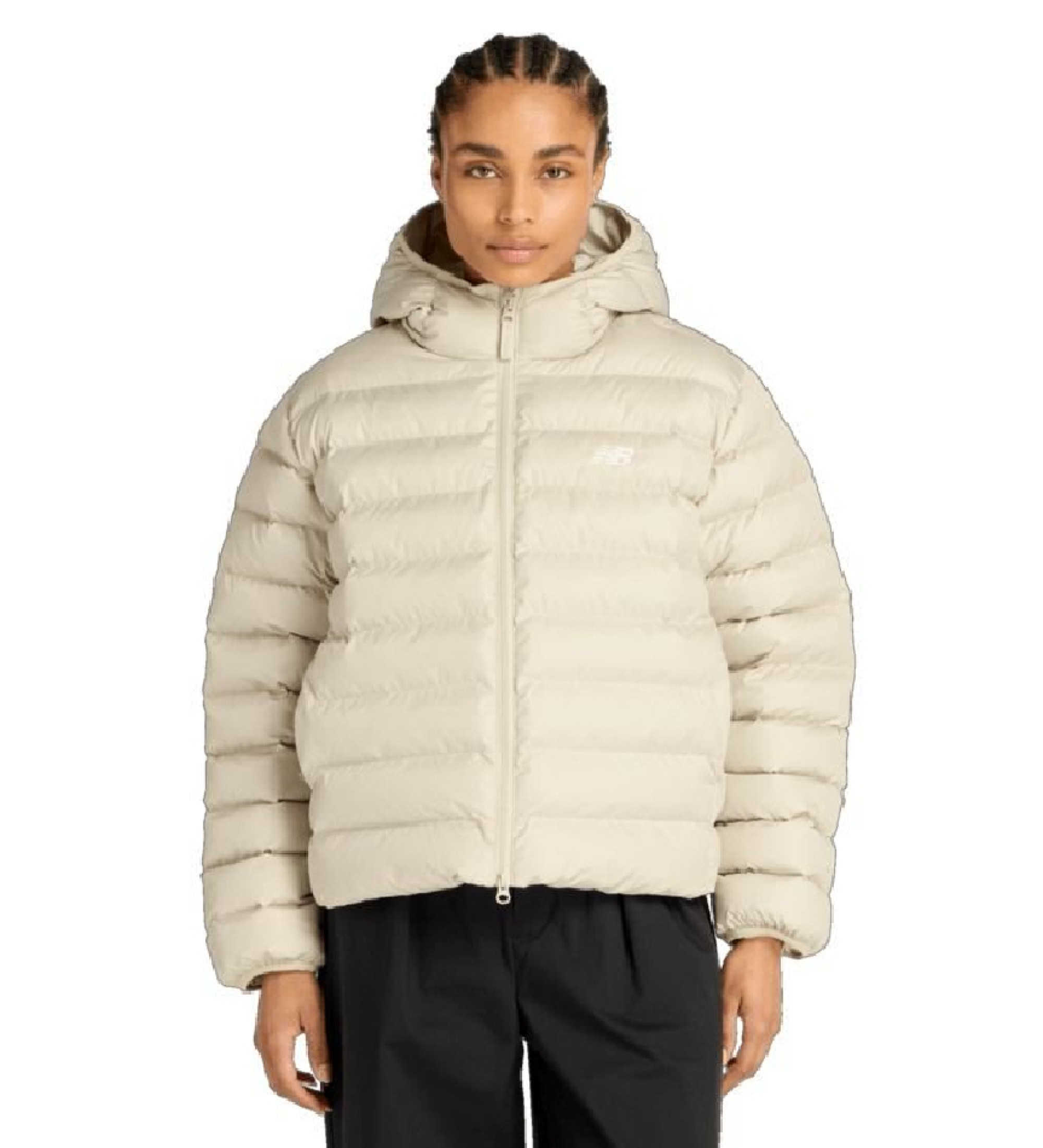 New Balance für Damen. WO53500 Puffer Sport Essentials Jacke beige (L), Lässig, Polyester