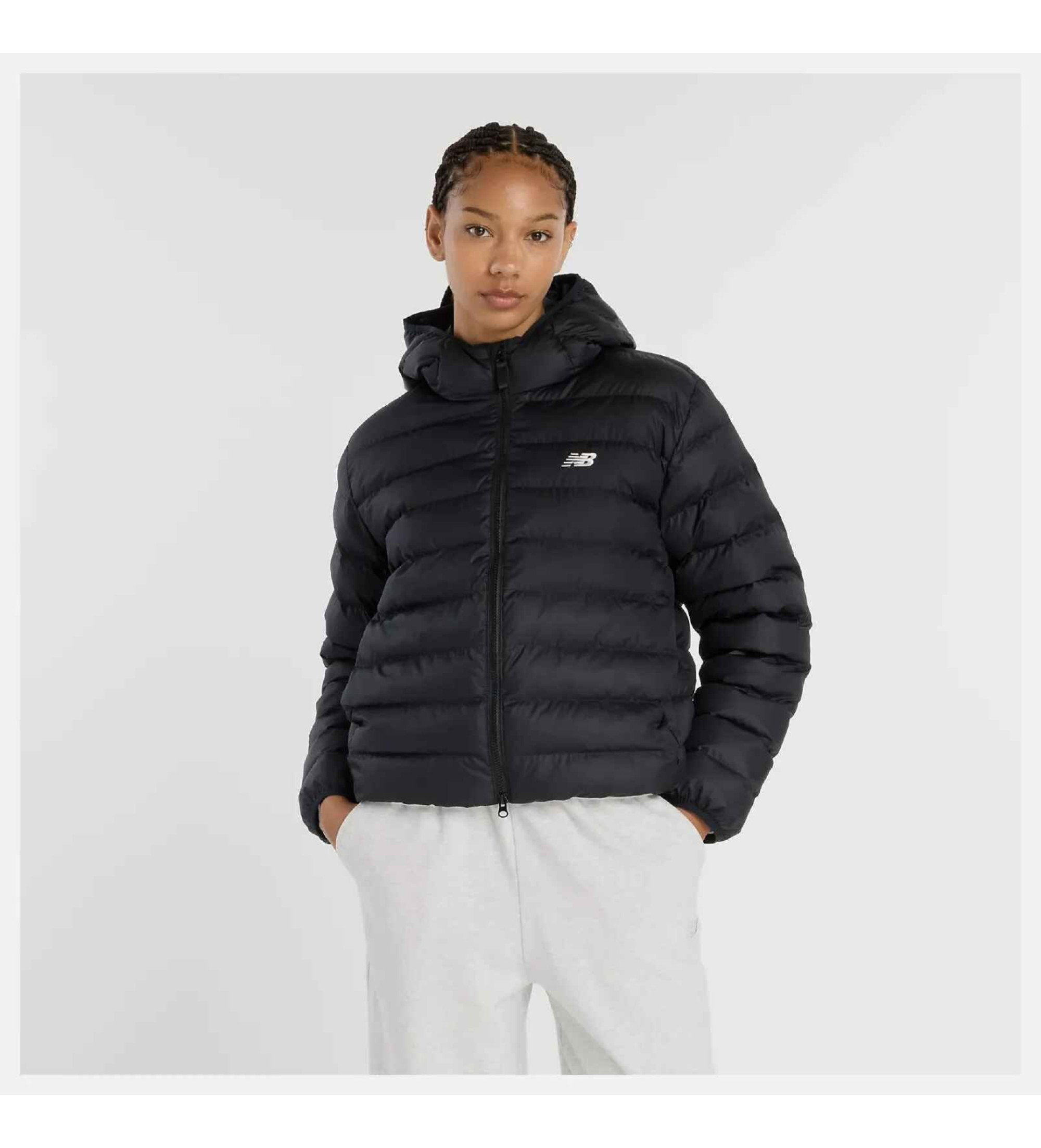 New Balance für Damen. WO53500 Puffer Sport Essentials Jacke schwarz (M), Lässig, Polyester