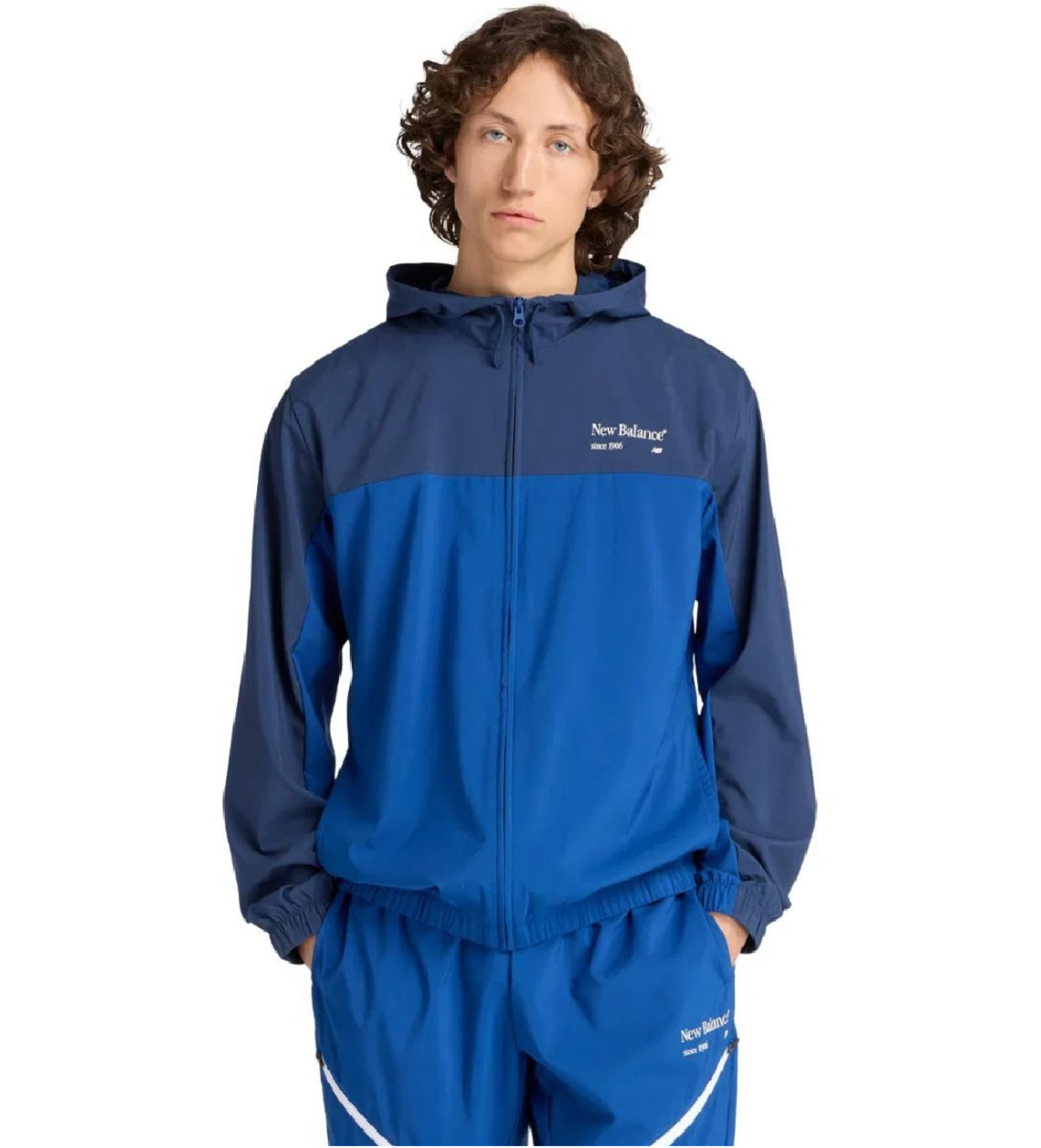 New Balance für Herren. MJ53527 Reimagined Graphic Jacke blau (L), Lässig, Sportlich, Multisport, Polyester